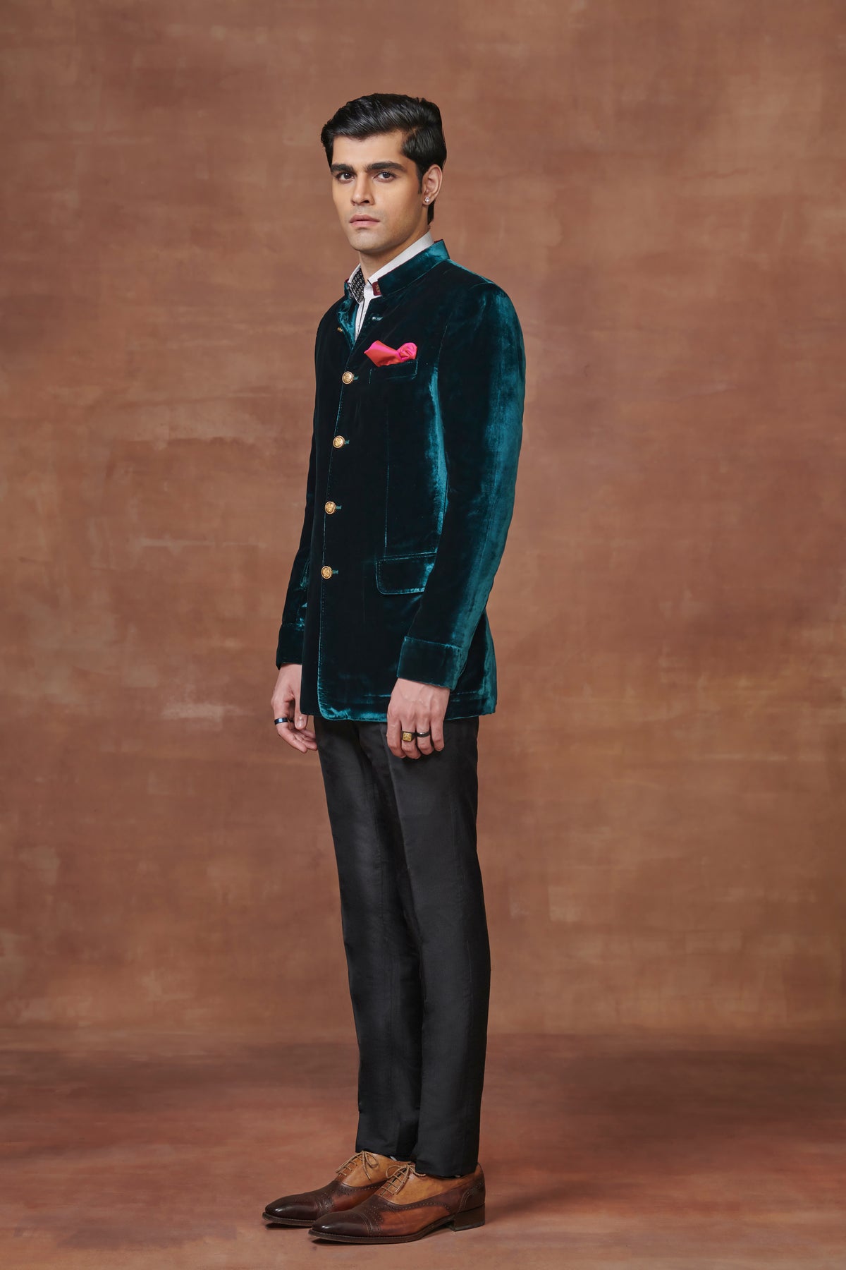 Emerald Elegance Bandhgala Jacket