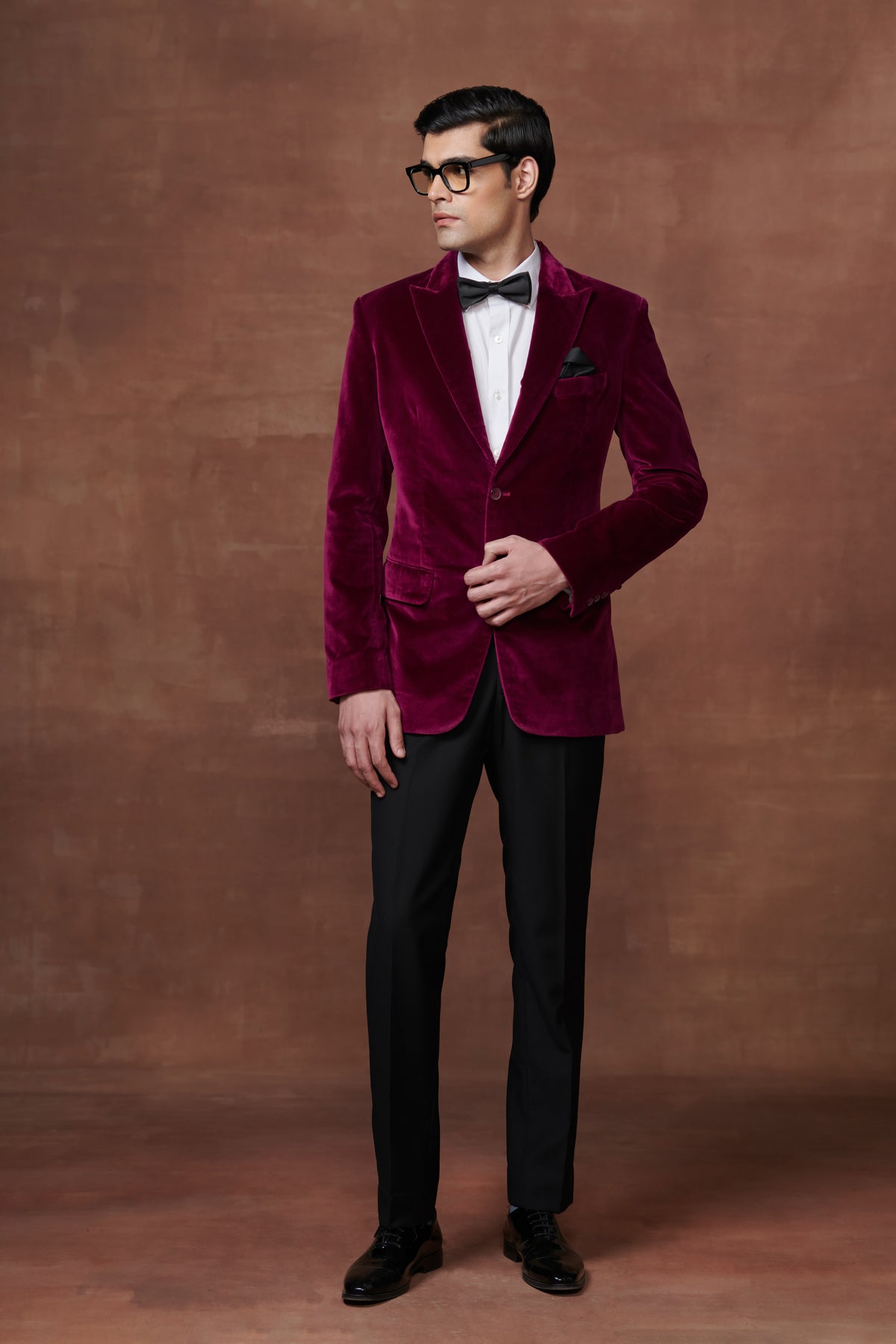 Regal Bordeaux Velvet Tuxedo Jacket