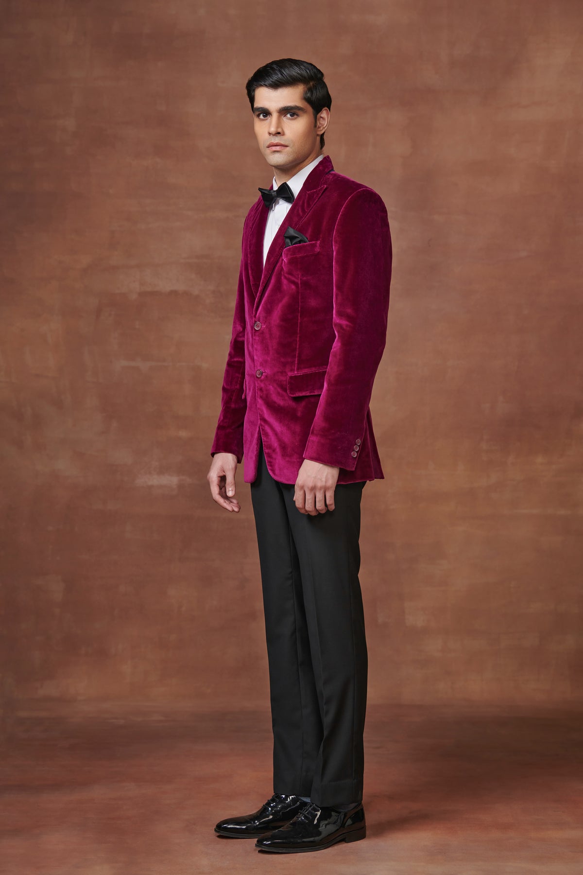 Regal Bordeaux Velvet Tuxedo Jacket