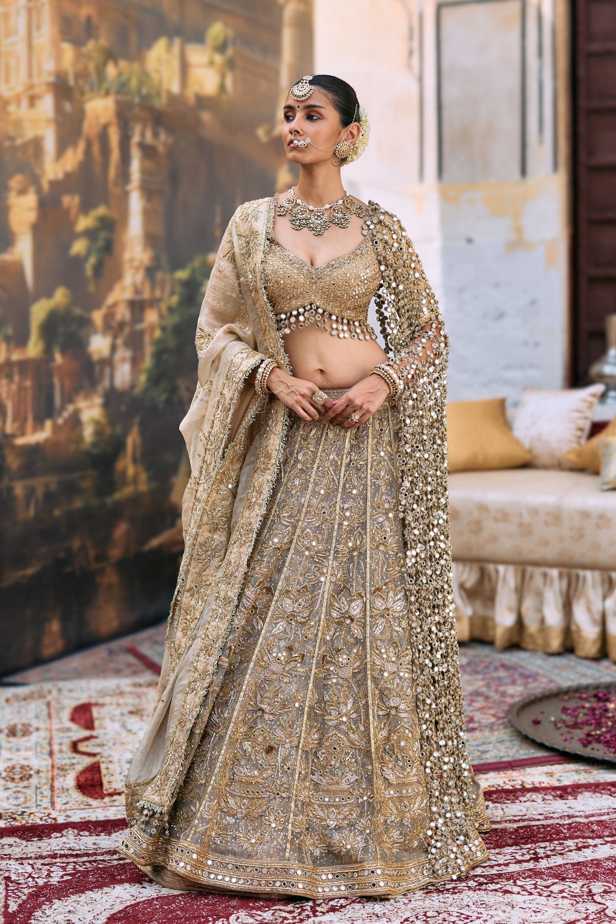 Mangalmurti Lehenga Set With Jaal