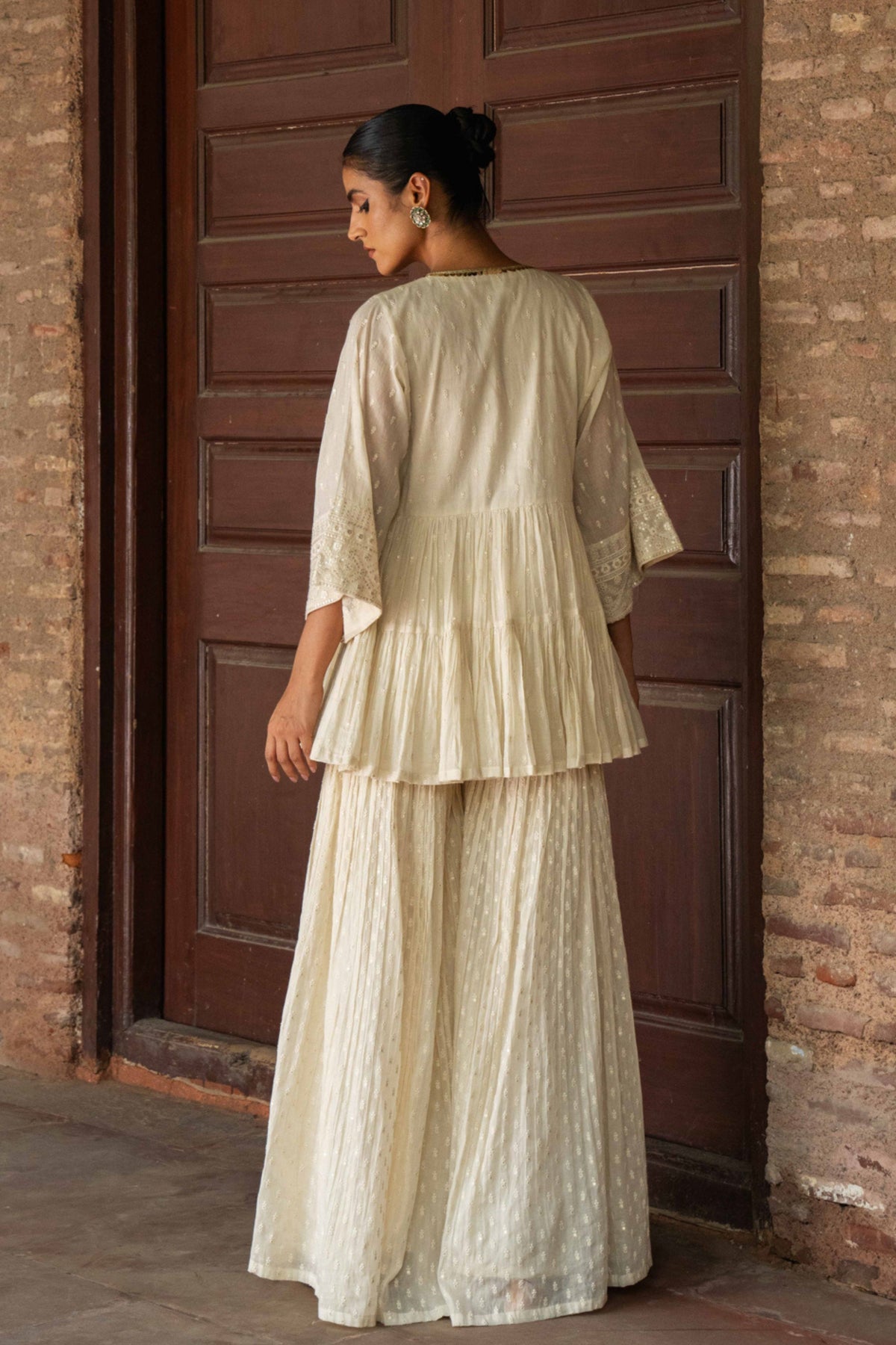 Off White Carpet Sharara Set