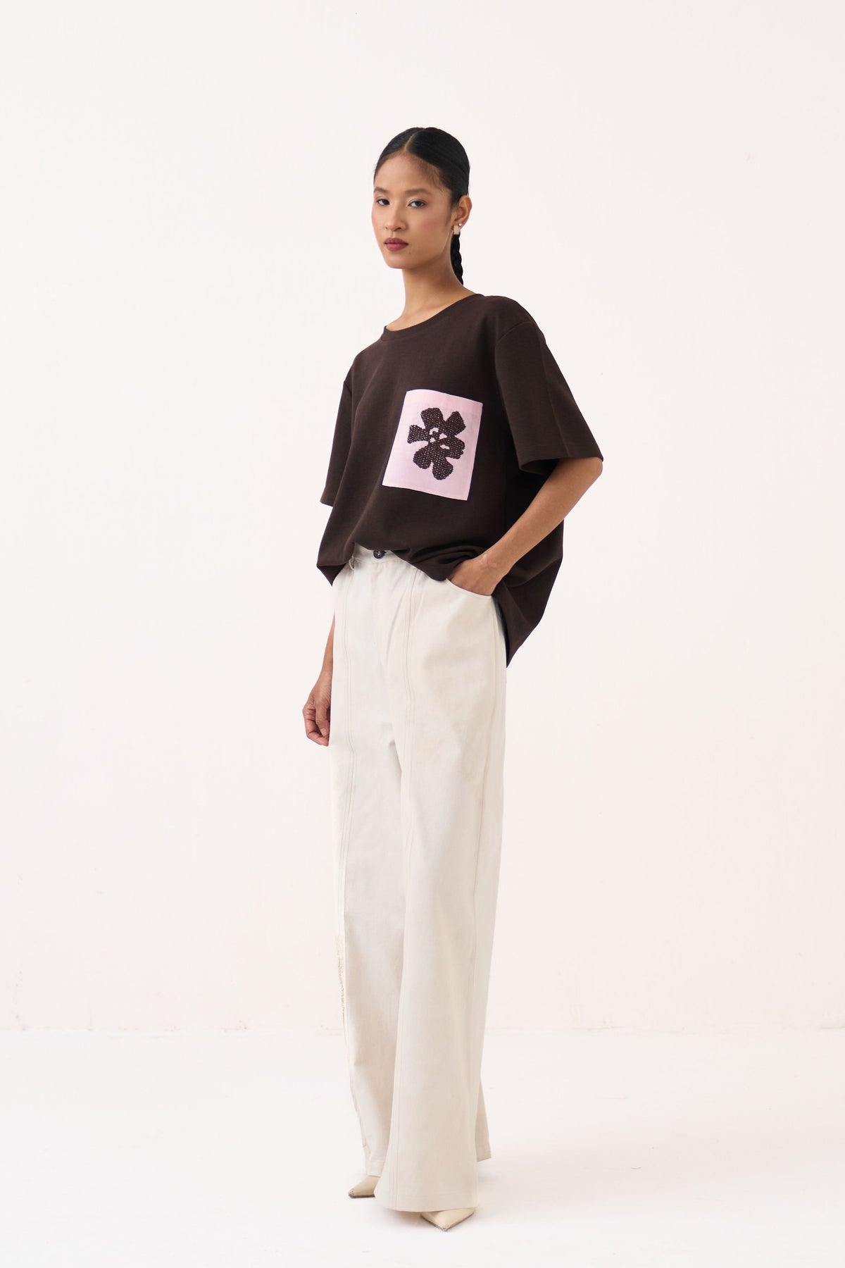 Embroidered Patch Pocket T-Shirt