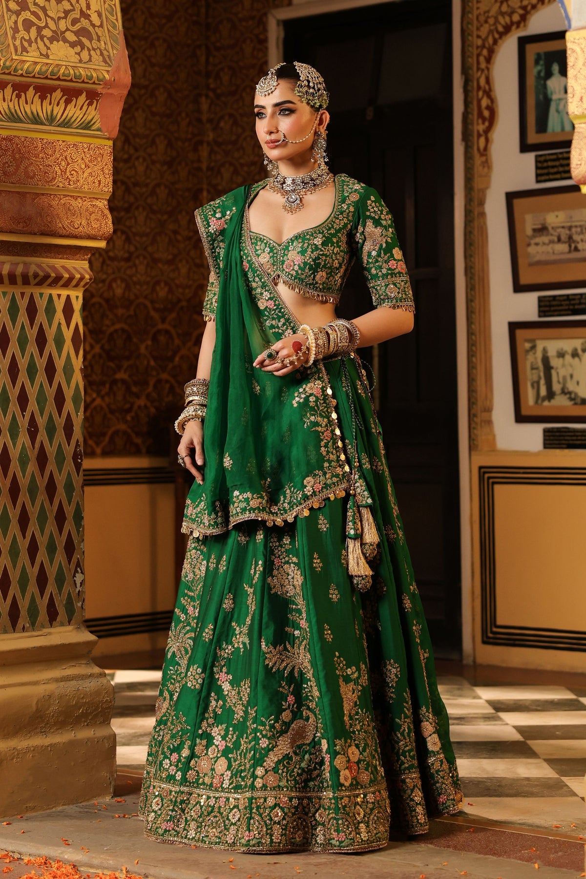 Ahista Green Mayur Lehenga Set