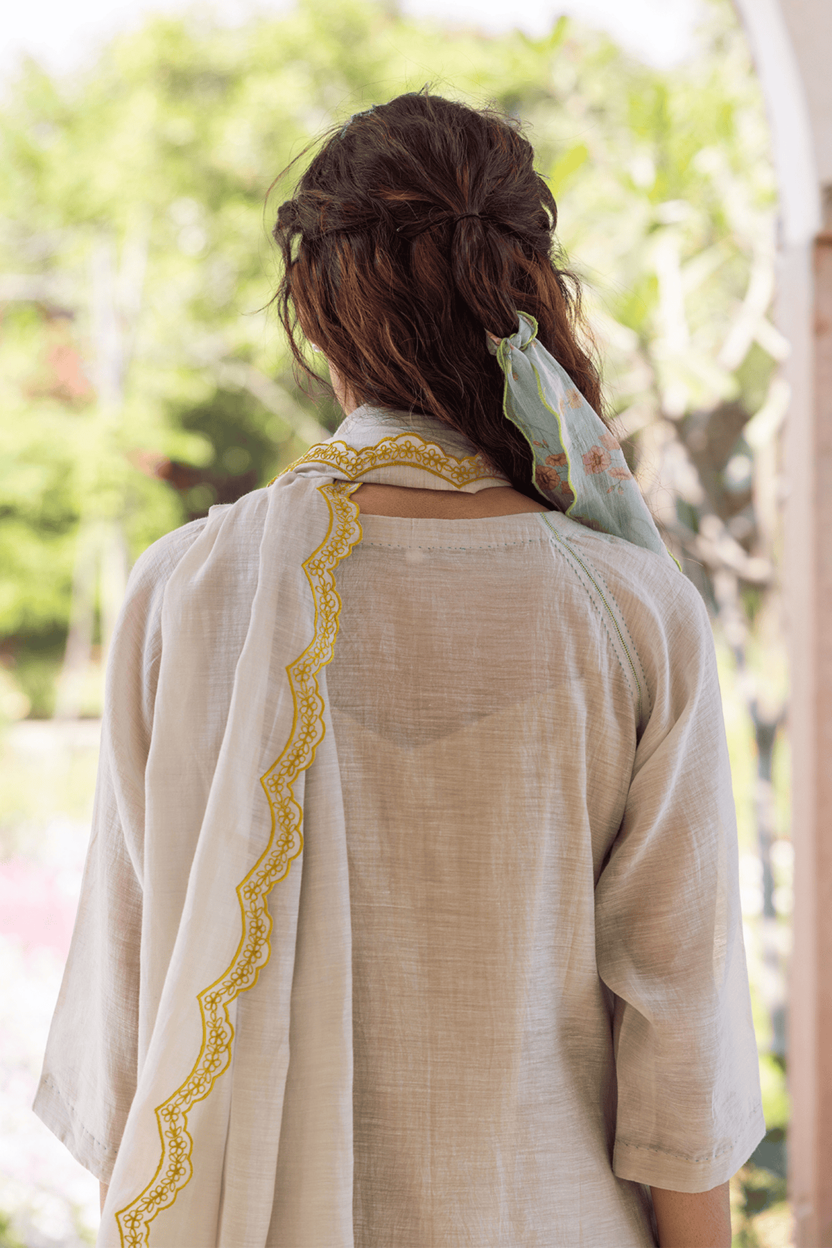 Enchanted Meadow Beige Kurta Set