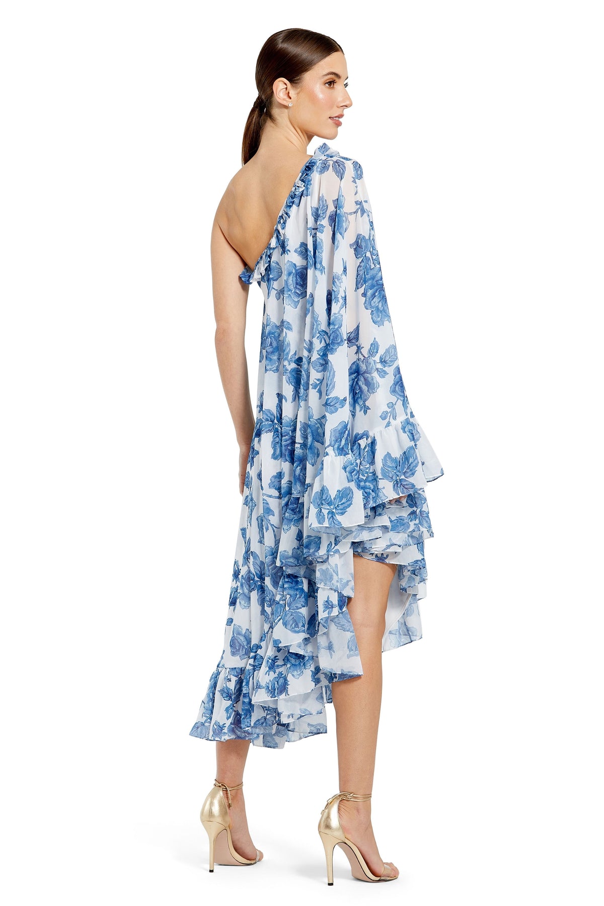 Floral Printed Chiffon Fabric Dress