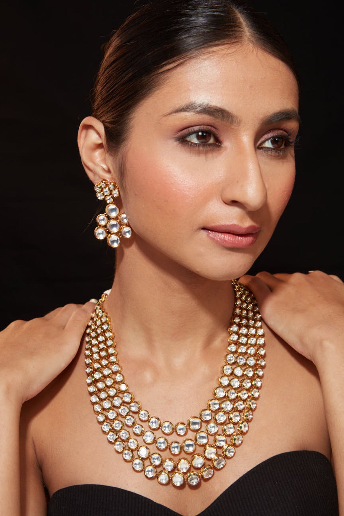 Multi-layered Kundan Polki Necklace Set
