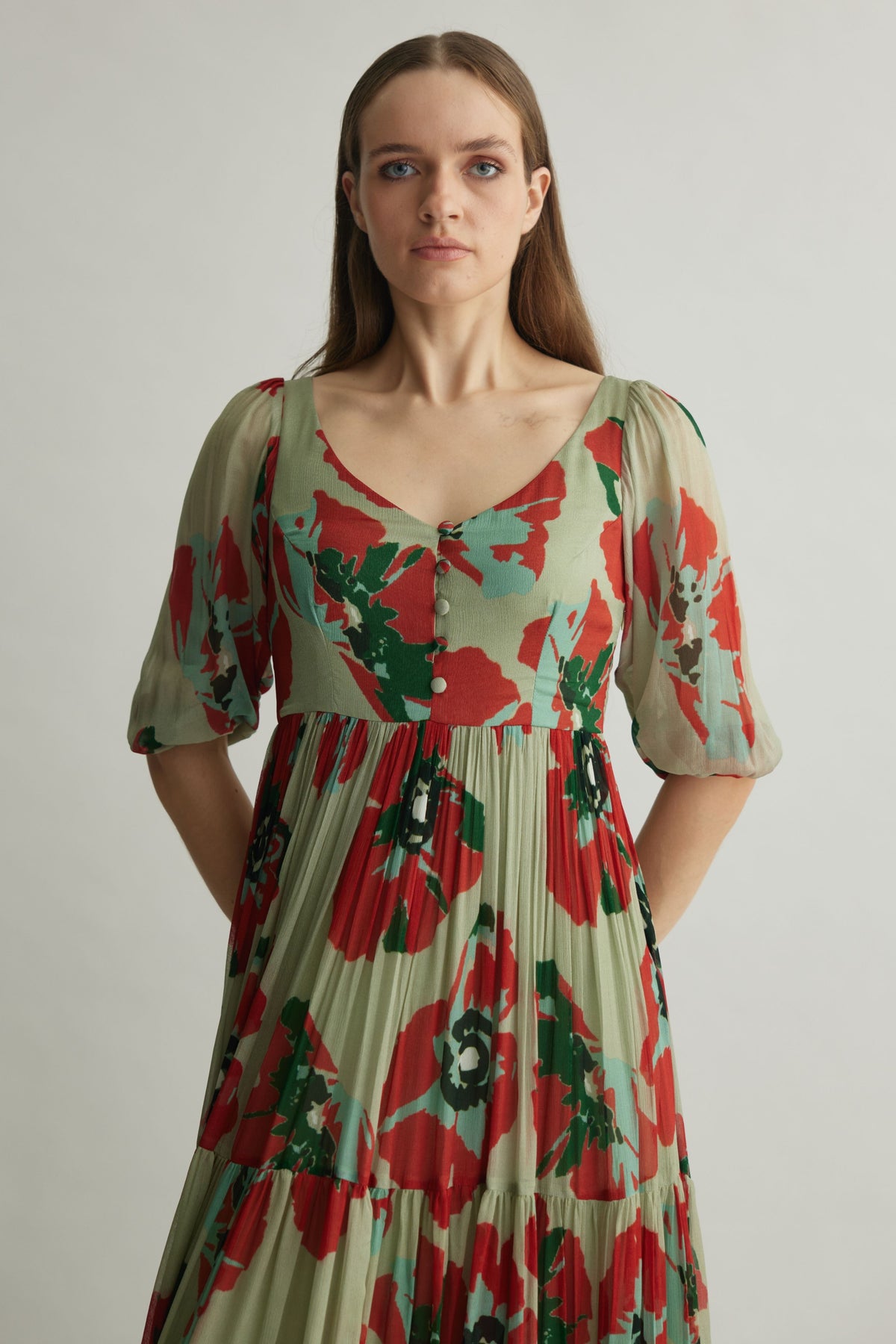 Green Floral Dress