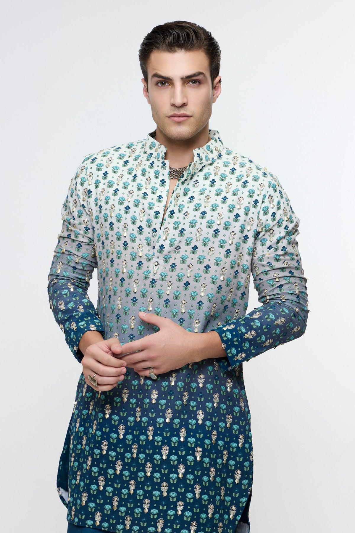 Arhaan Ombre Butti Printed Bundi Set