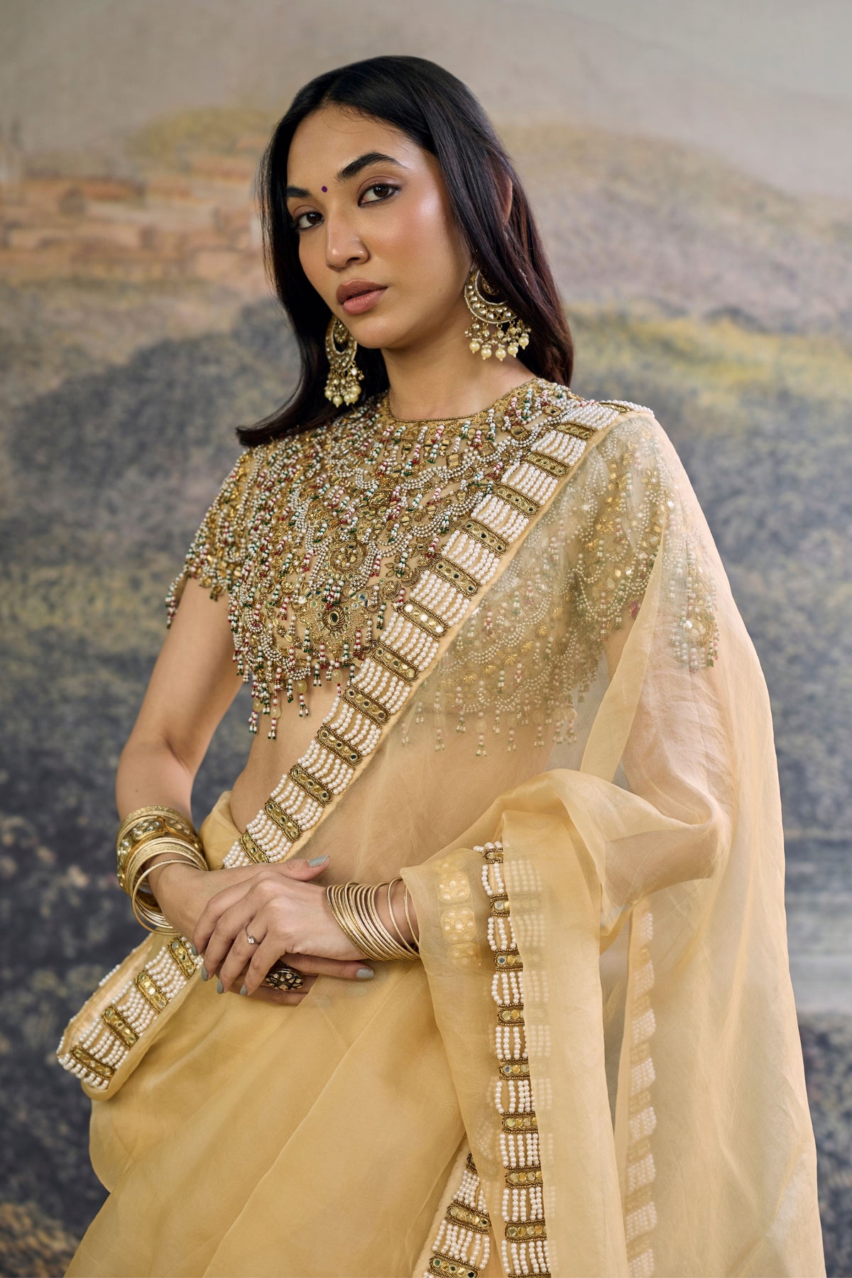 Kahani Jadau Organza Saree Set