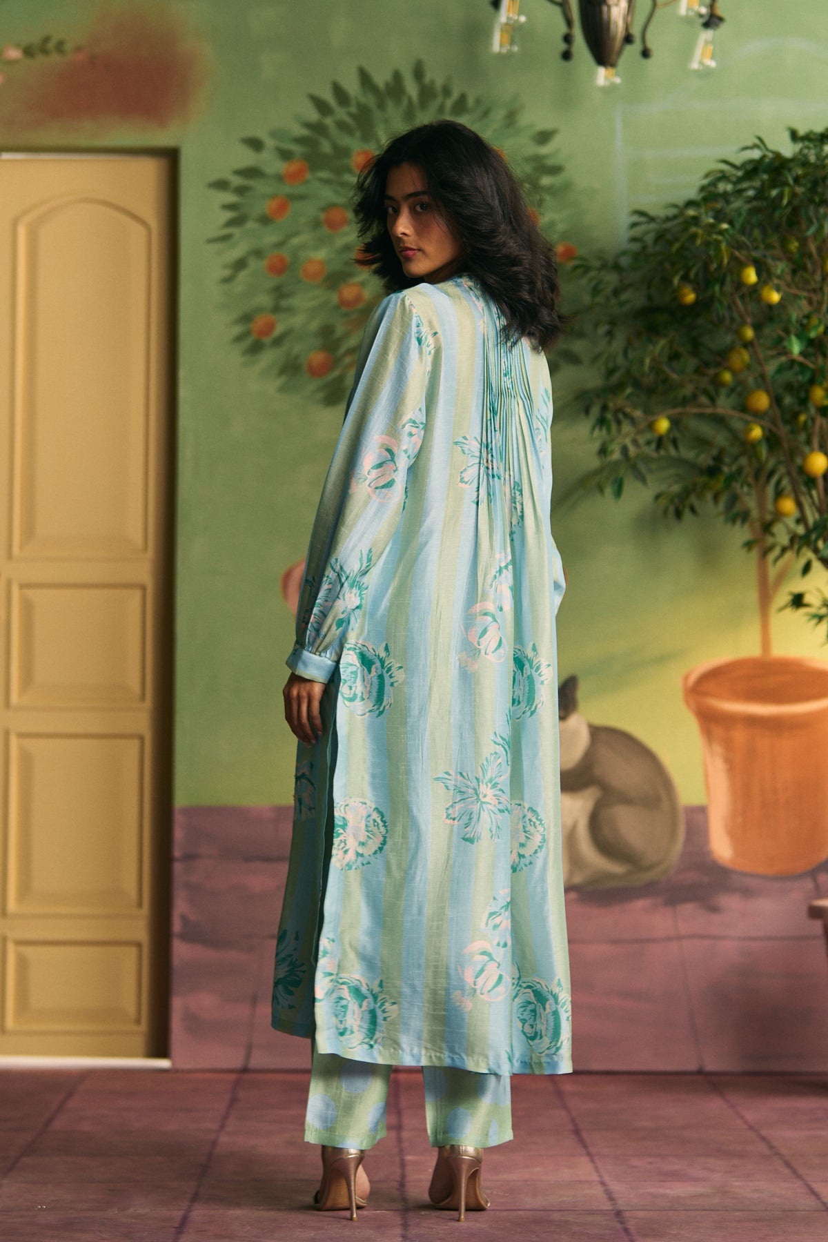 Powder Blue Fresco Kurta Set