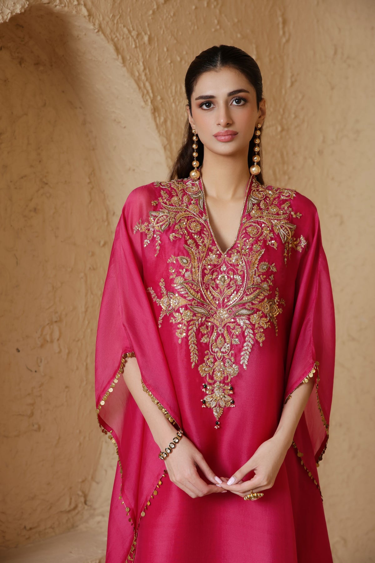 Pink Heavy Kaftan Set