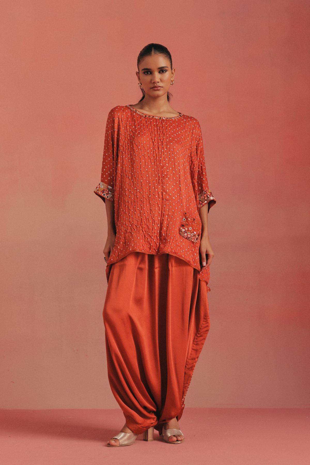 Burnt Orange Dhoti Set