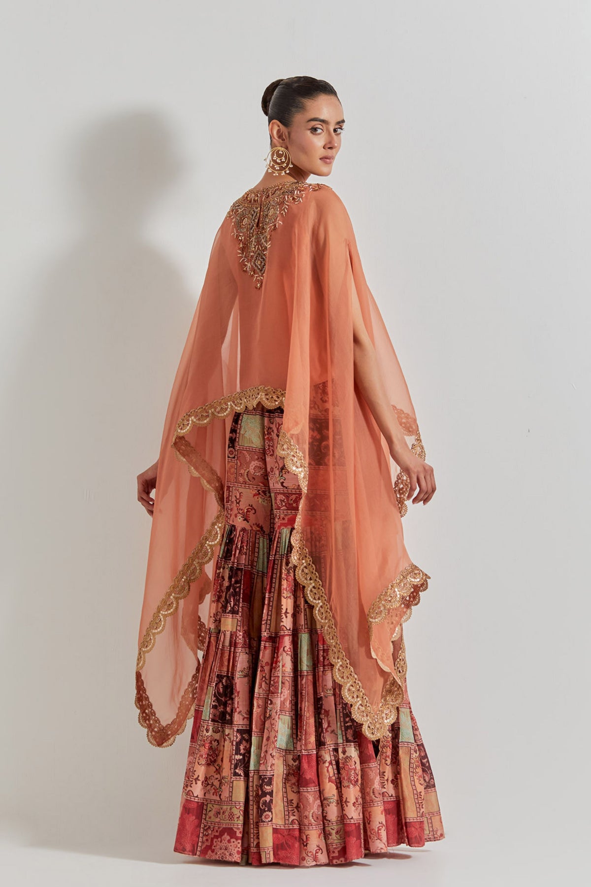 Spicy Glam Sharara With Cape