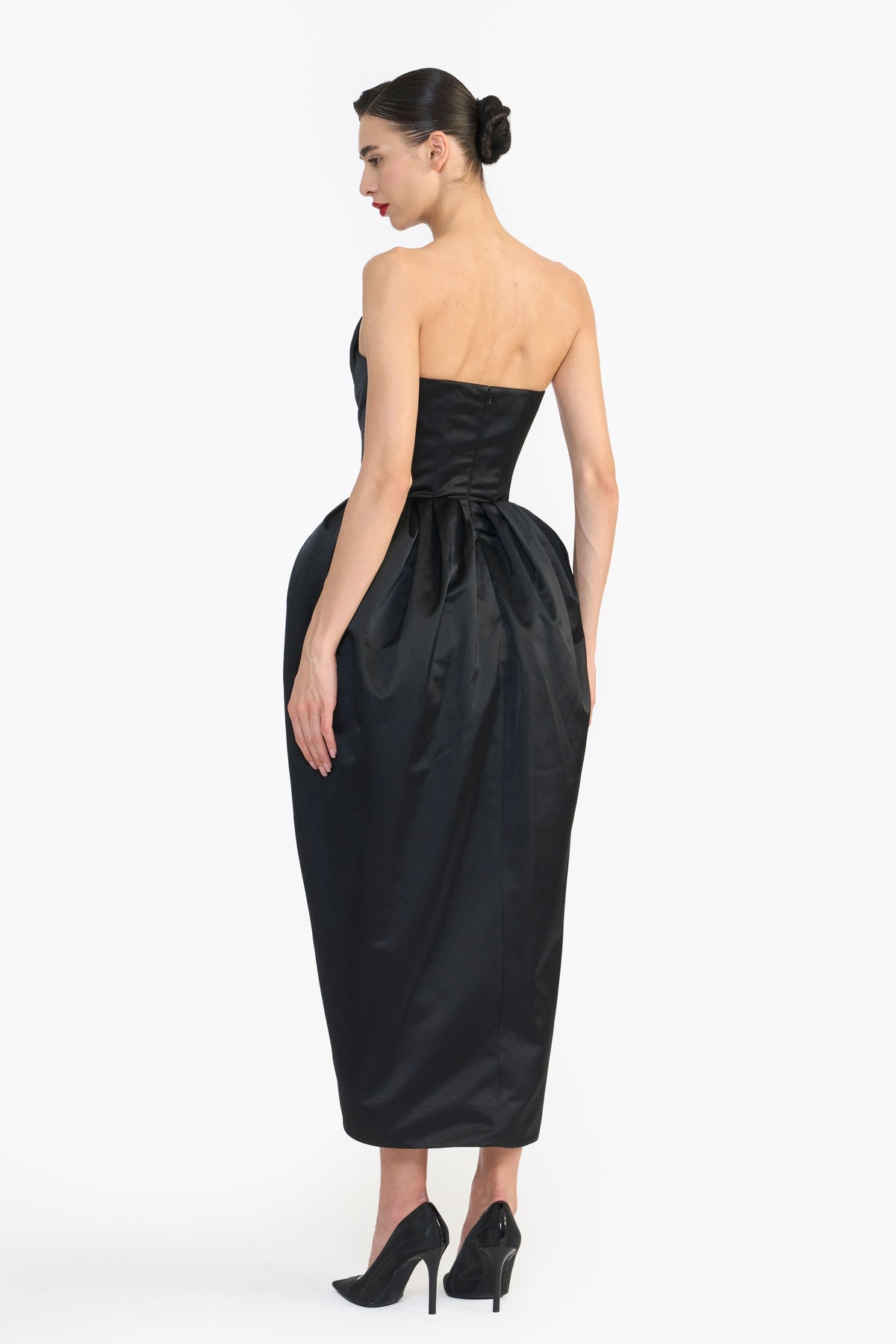 Black Sculpted Strapless Dress