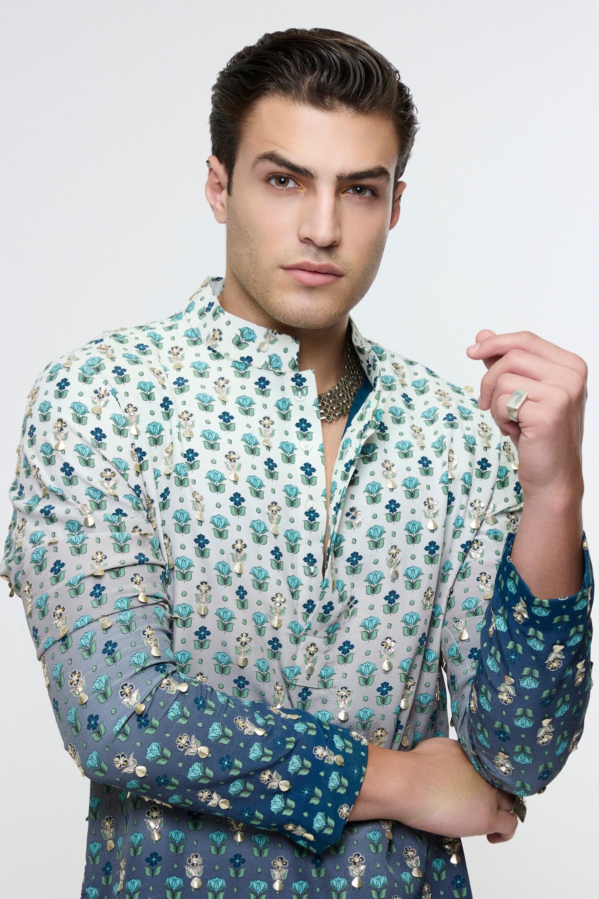 Arhaan Ombre Butti Printed Bundi Set