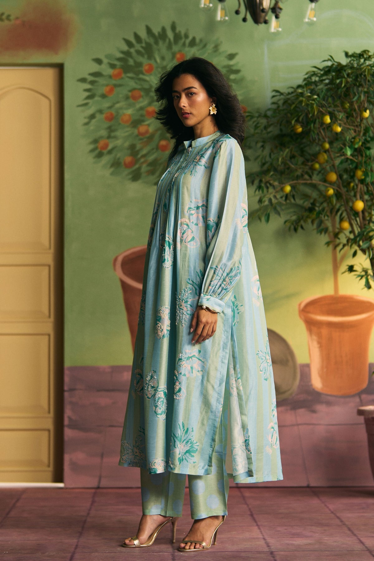 Powder Blue Fresco Kurta Set