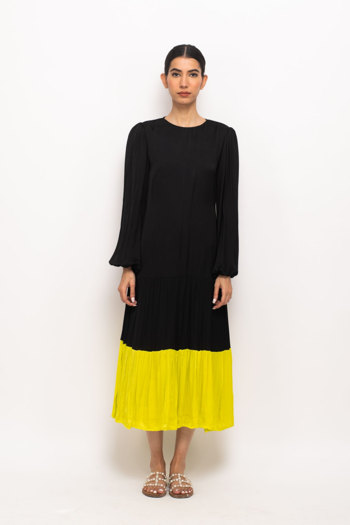 Black and Wine Kaftan Bodycon Dress