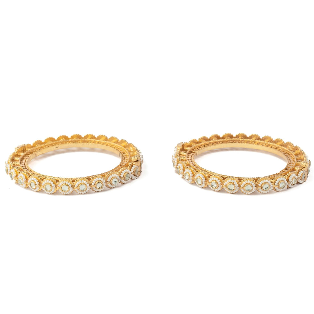 Gold Plated Womens Kundan Bangles
