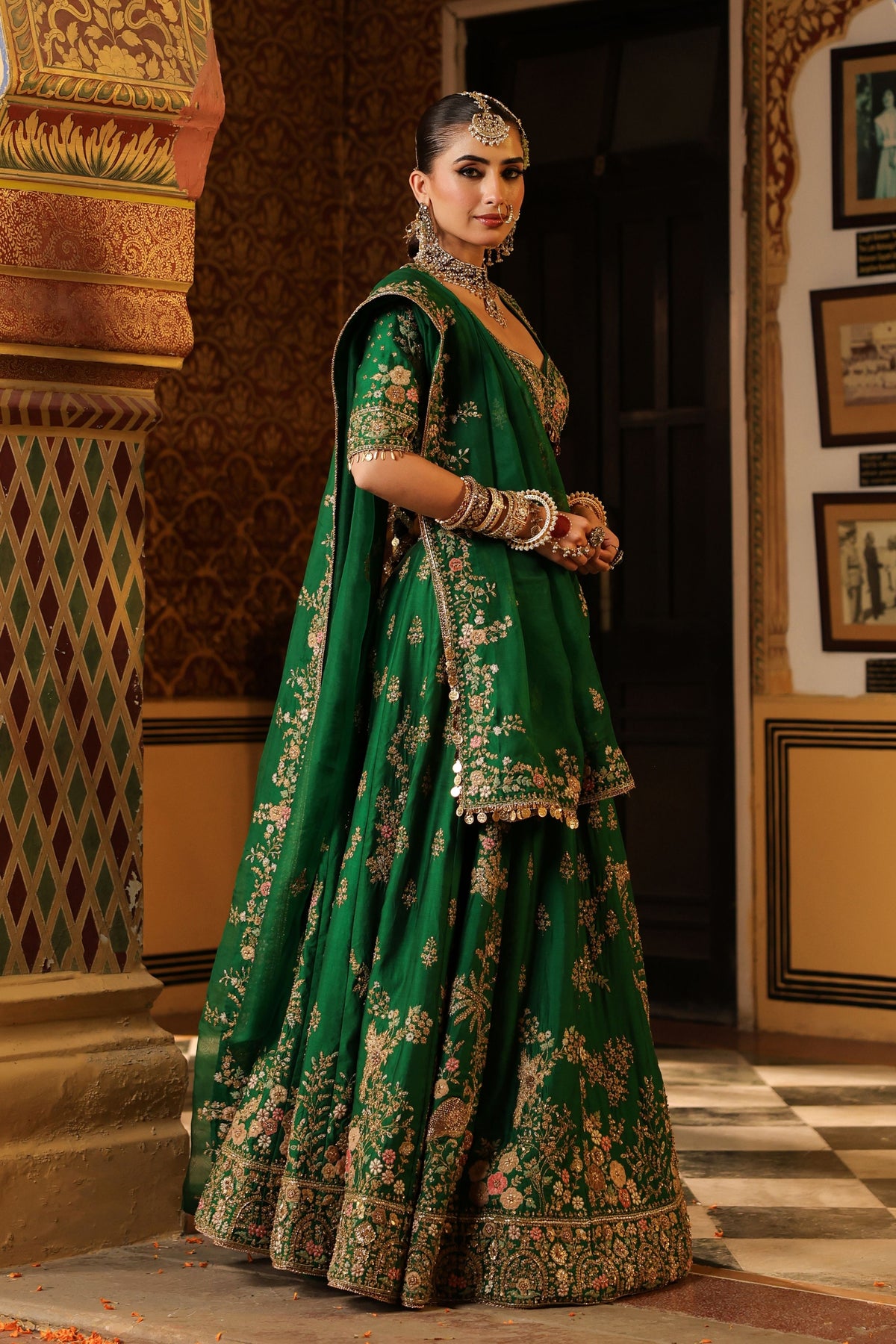 Ahista Green Mayur Lehenga Set