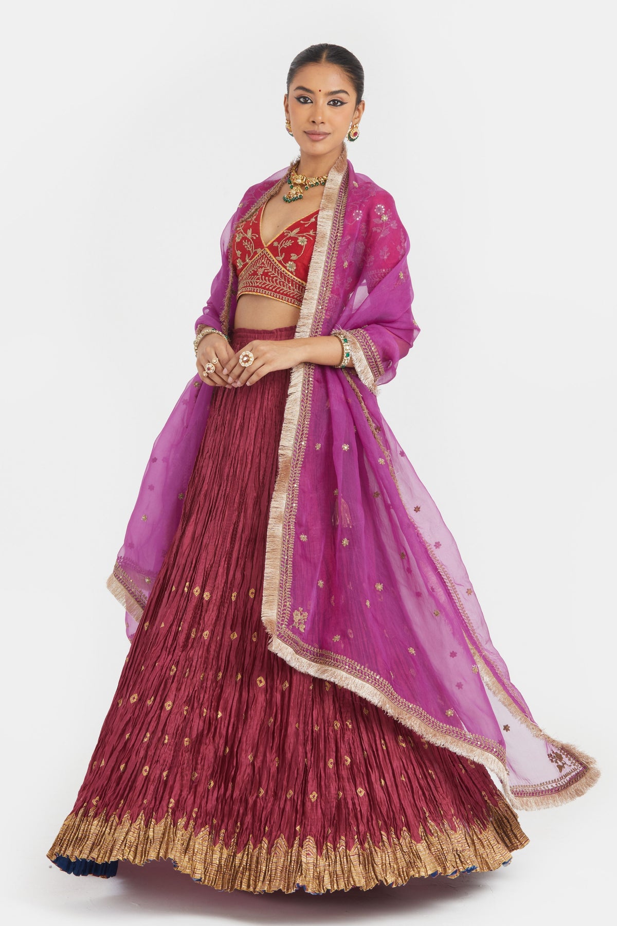 Bright Red Lehenga Set