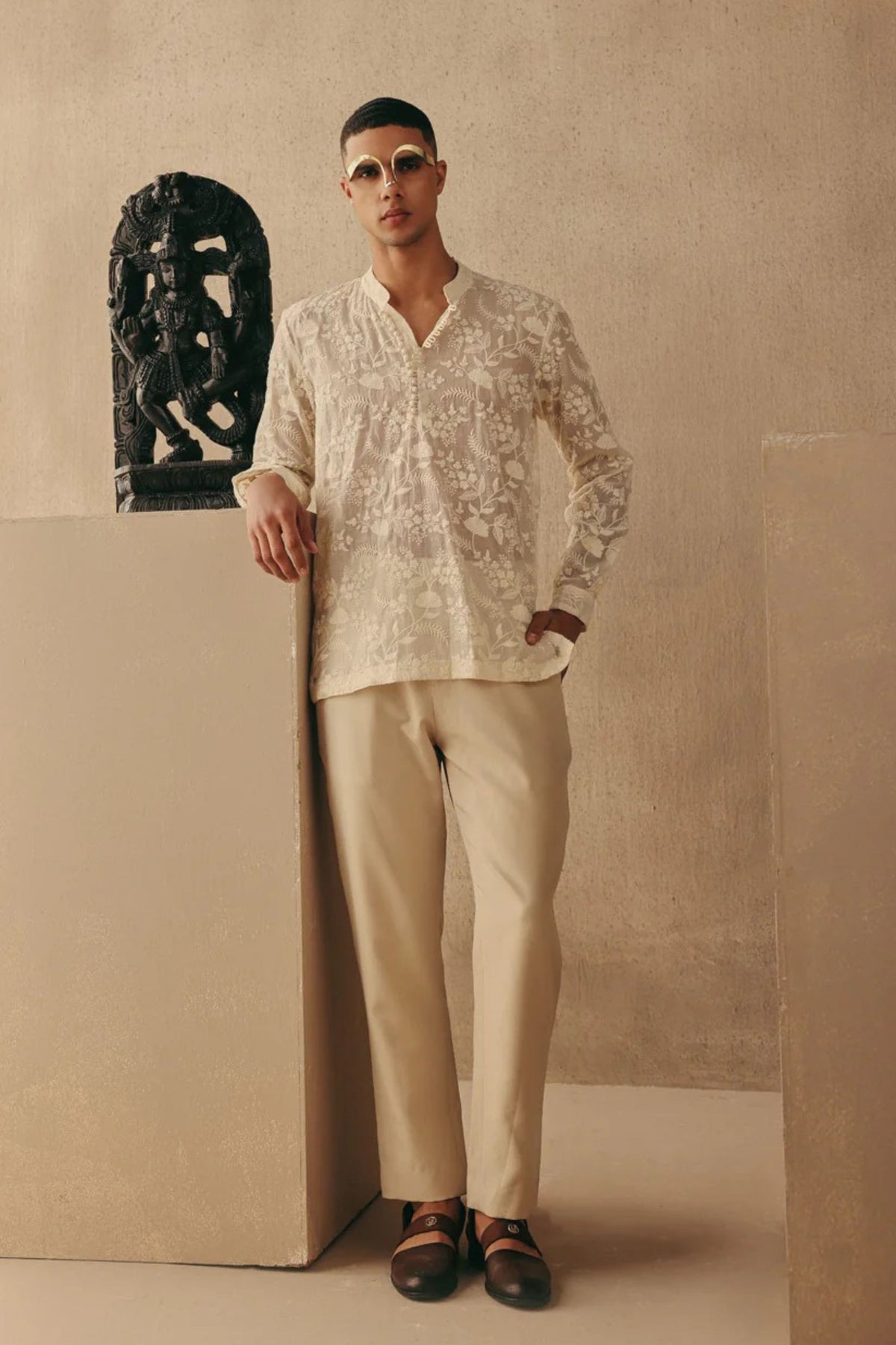 Ivory Chikankari Shirt Set