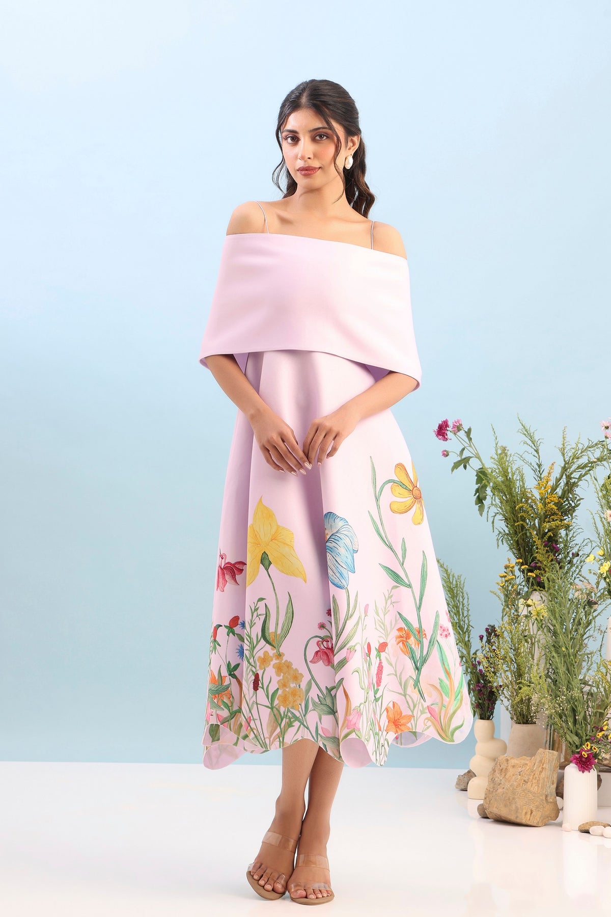 Flared Printed Dress Set