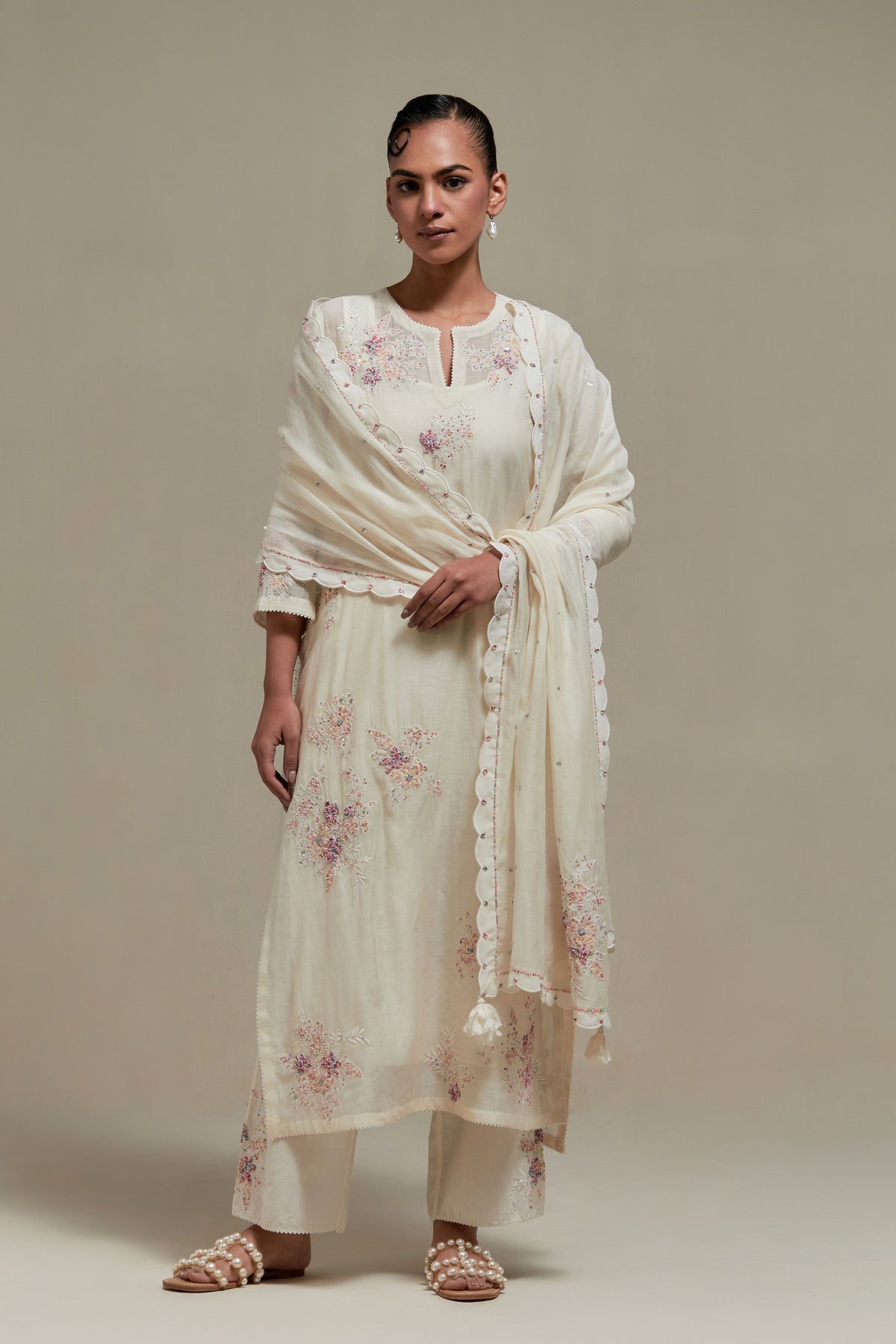 Pink Floral Kurta Set