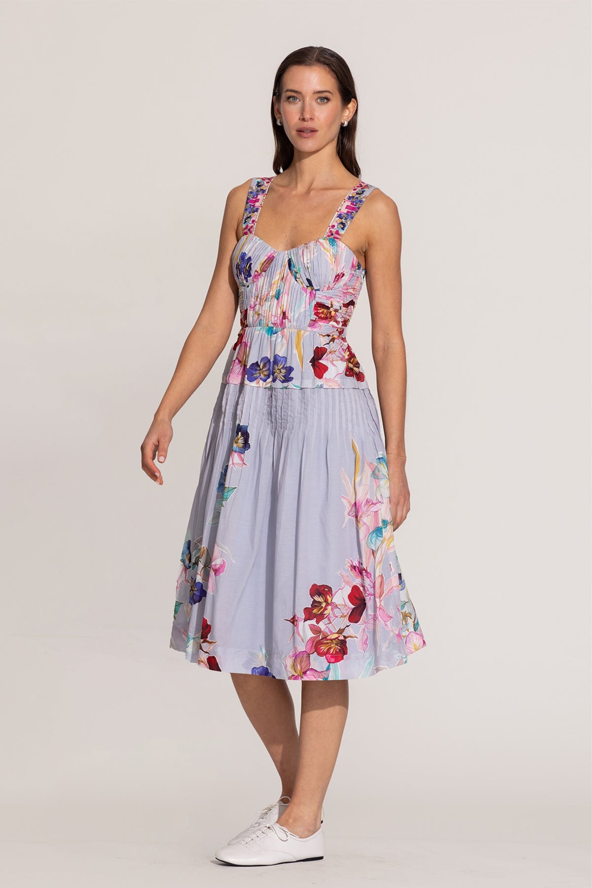 Anara Ruched Midi Dress