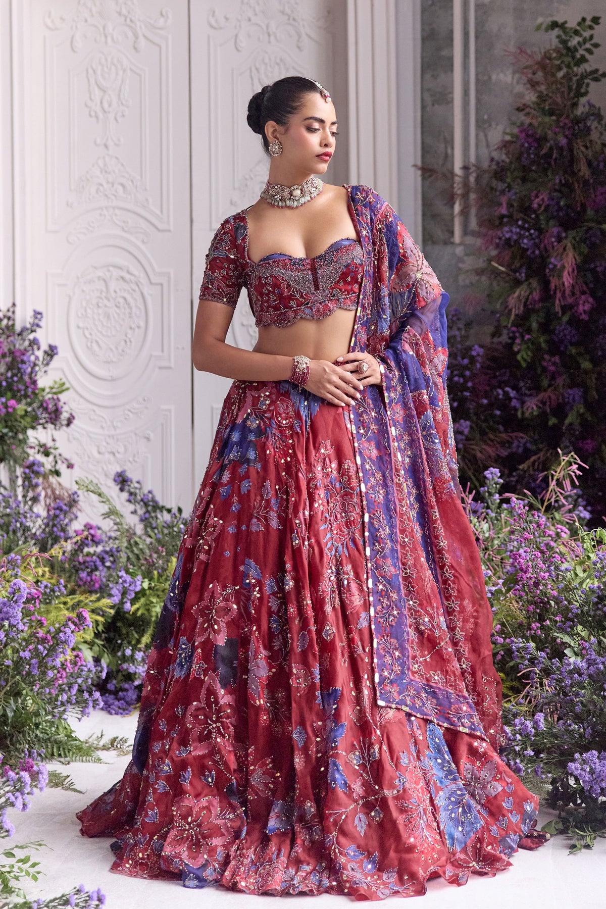 Ridaa Lehenga Set With Veil