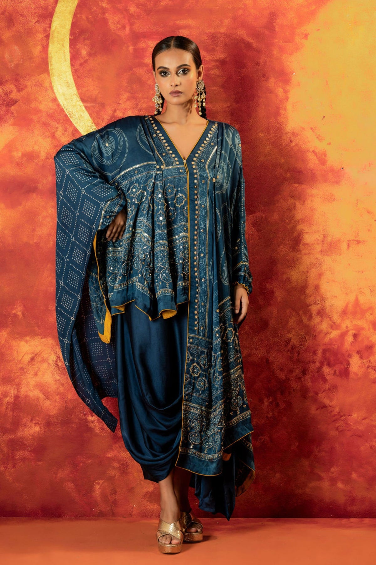 Masbah Kaftan Skirt Set