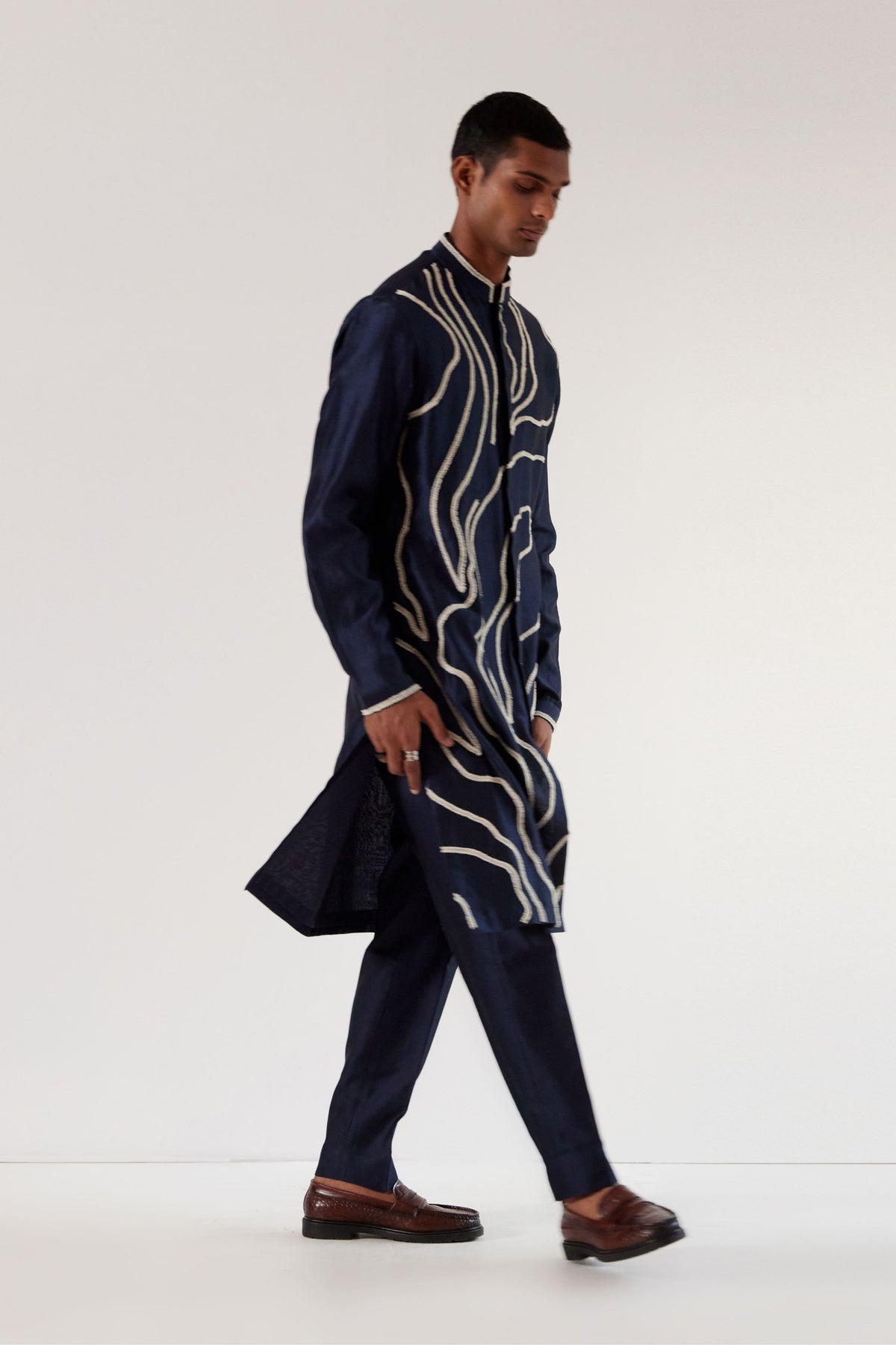 Dna Front Open Kurta Set