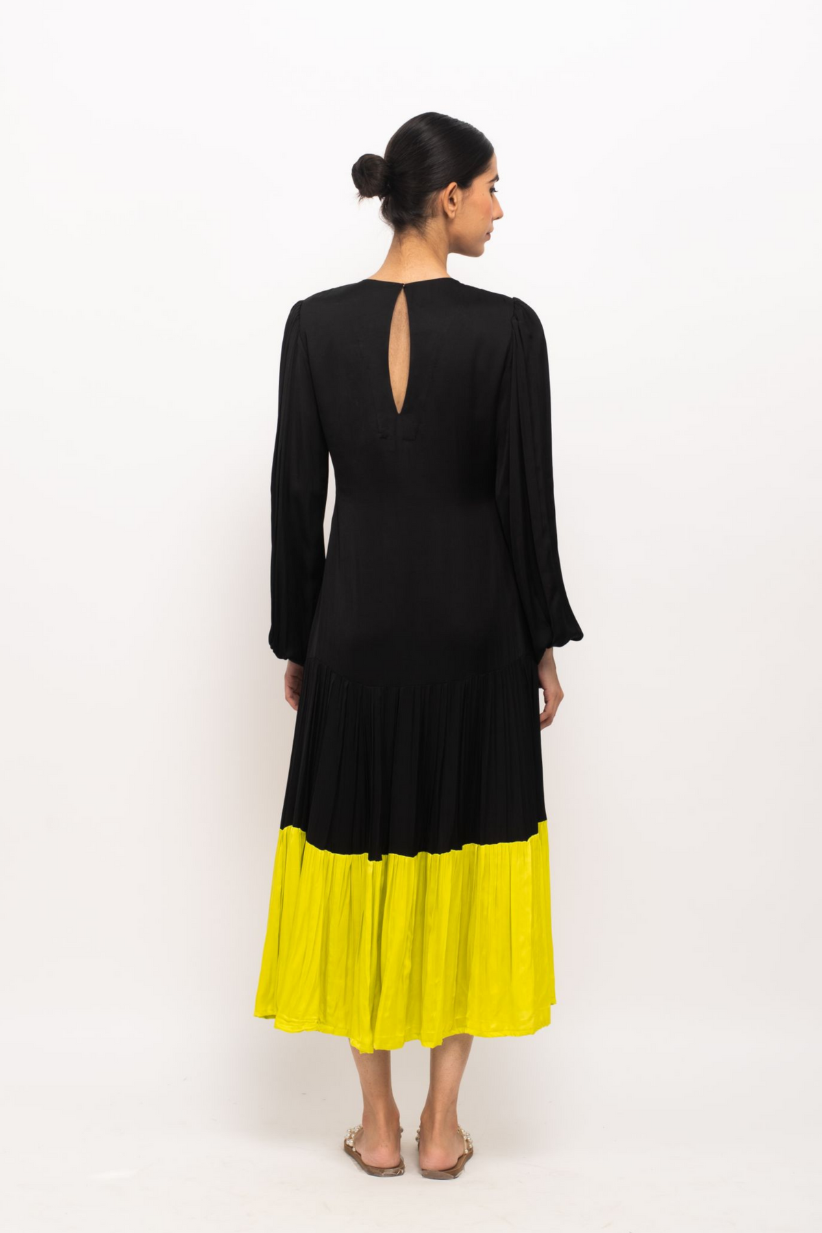 Black and Wine Kaftan Bodycon Dress