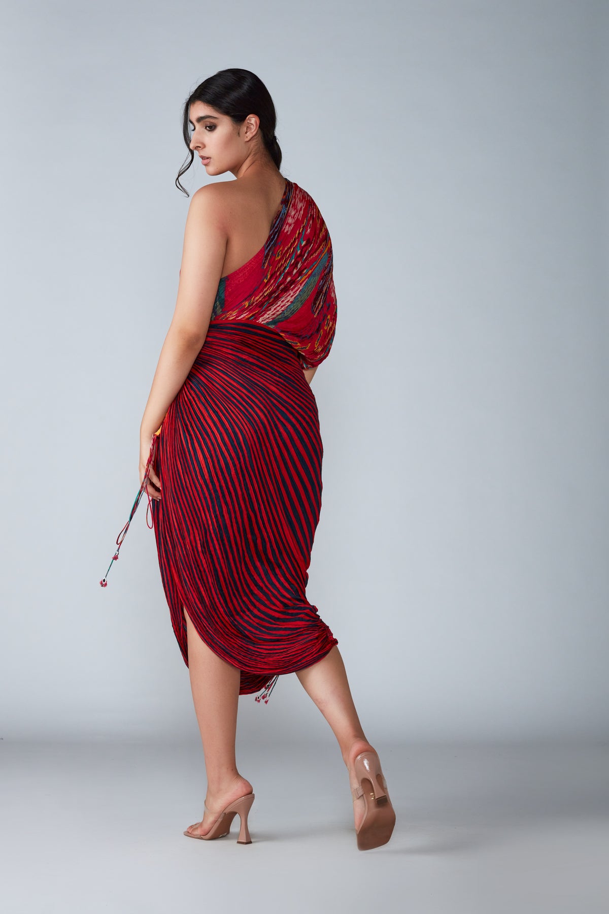 Dual Print Red Dress