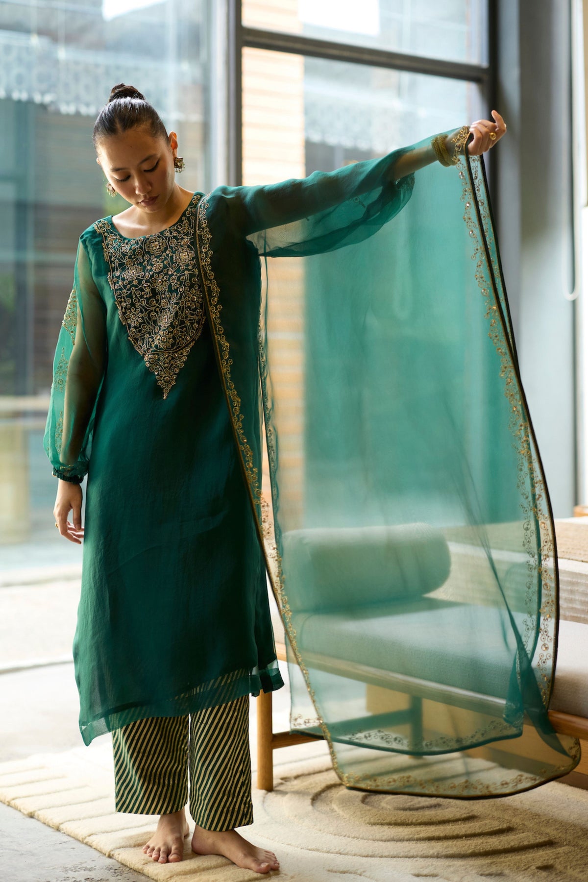 Green Sukhaali Kurta Set