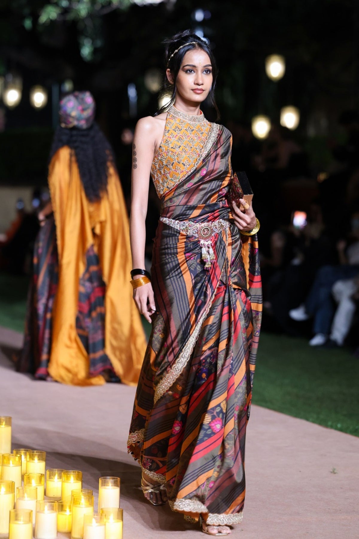 Amer Halter Blouse Saree Set