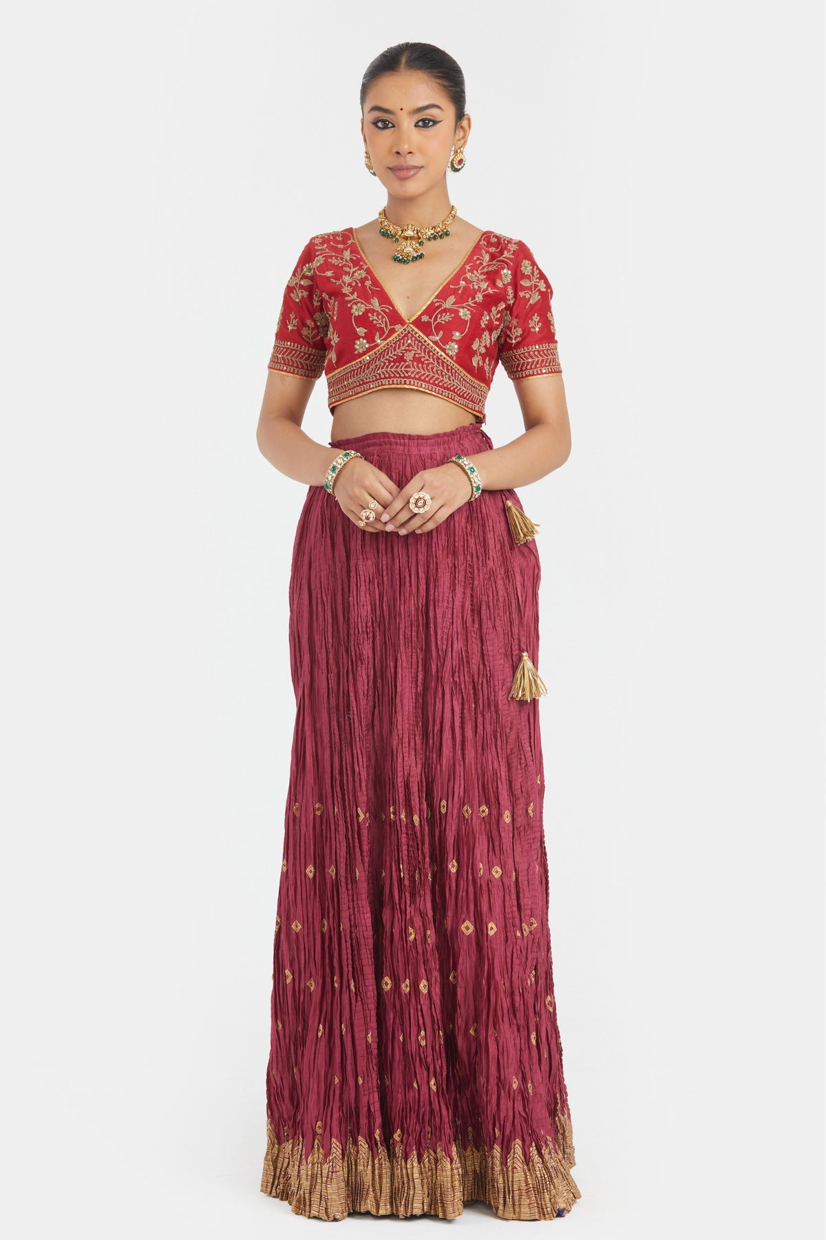Bright Red Lehenga Set