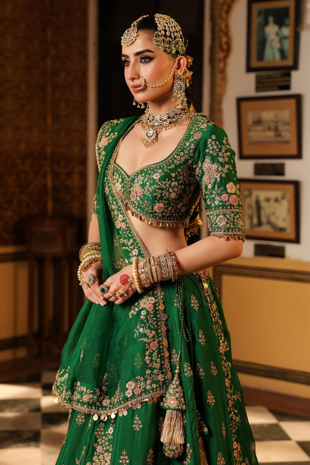 Ahista Green Mayur Lehenga Set