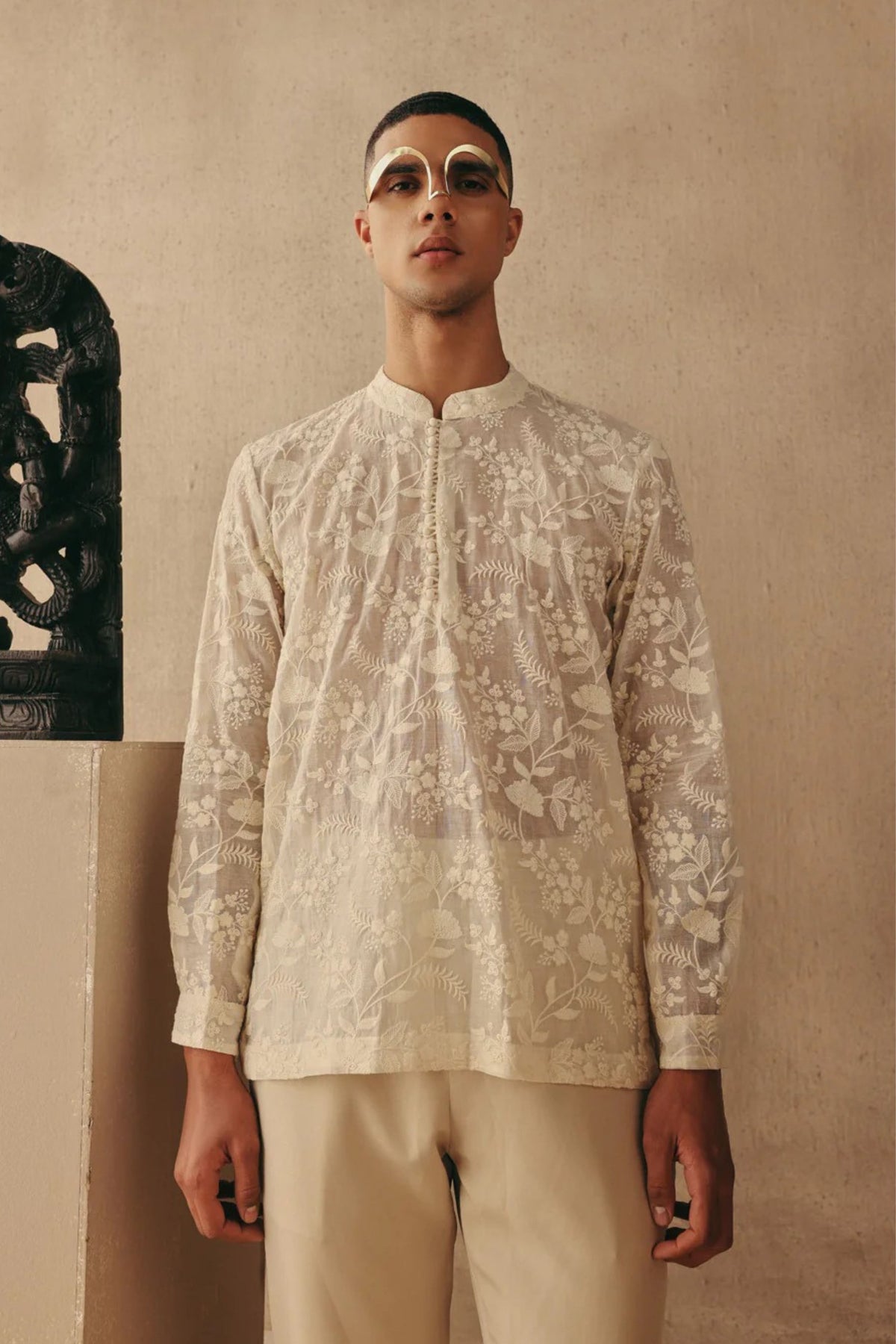 Ivory Chikankari Shirt Set