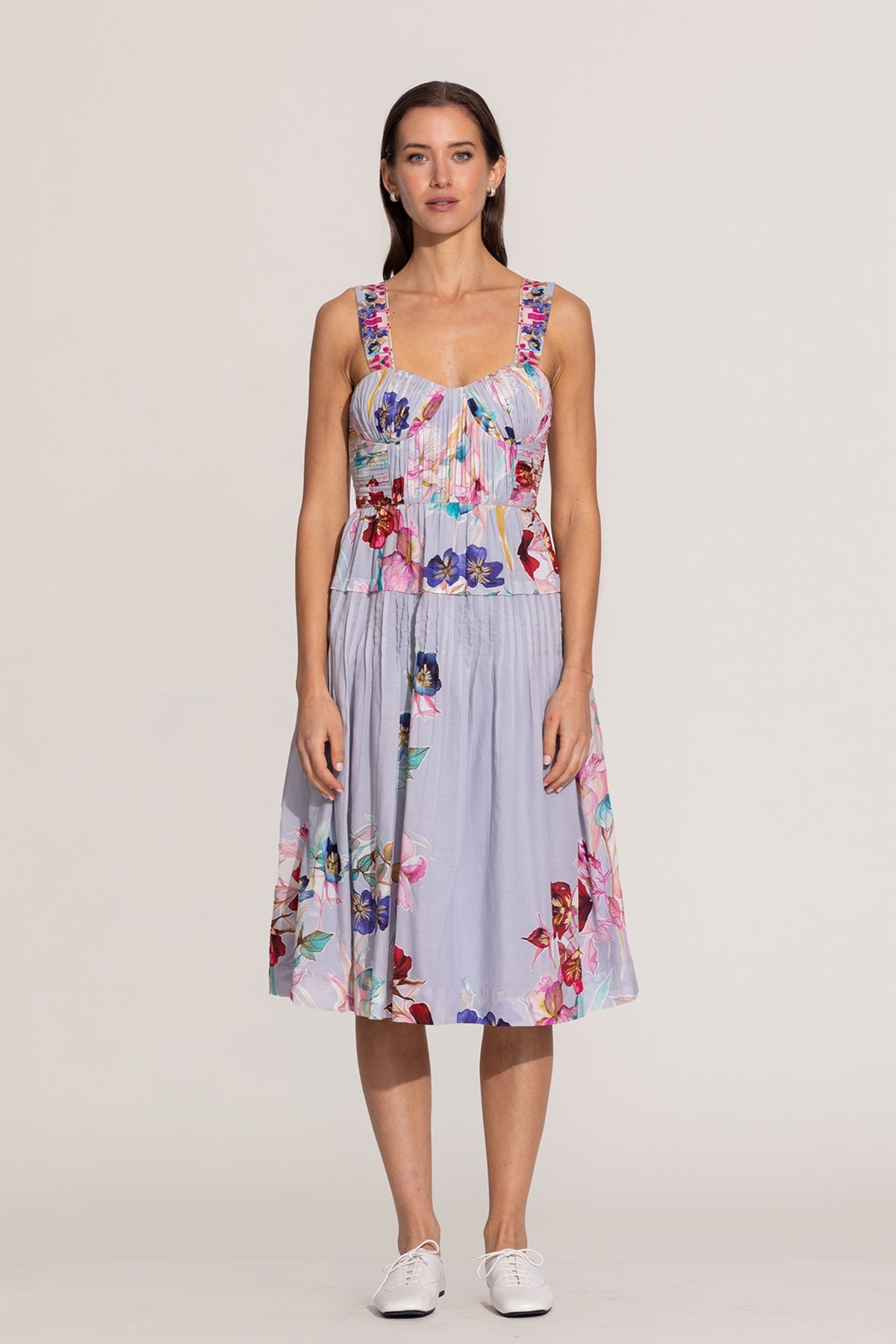 Anara Ruched Midi Dress