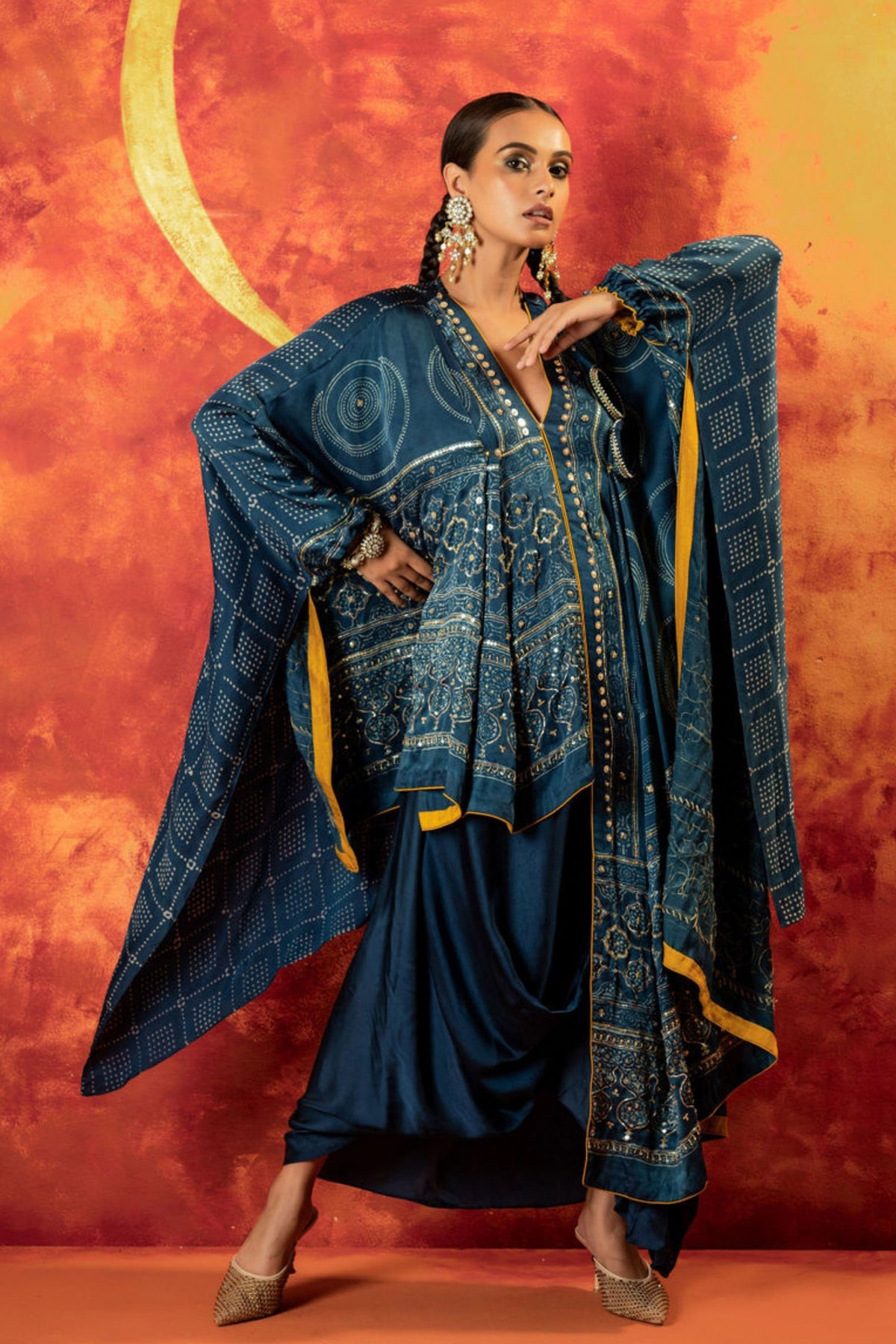 Masbah Kaftan Skirt Set