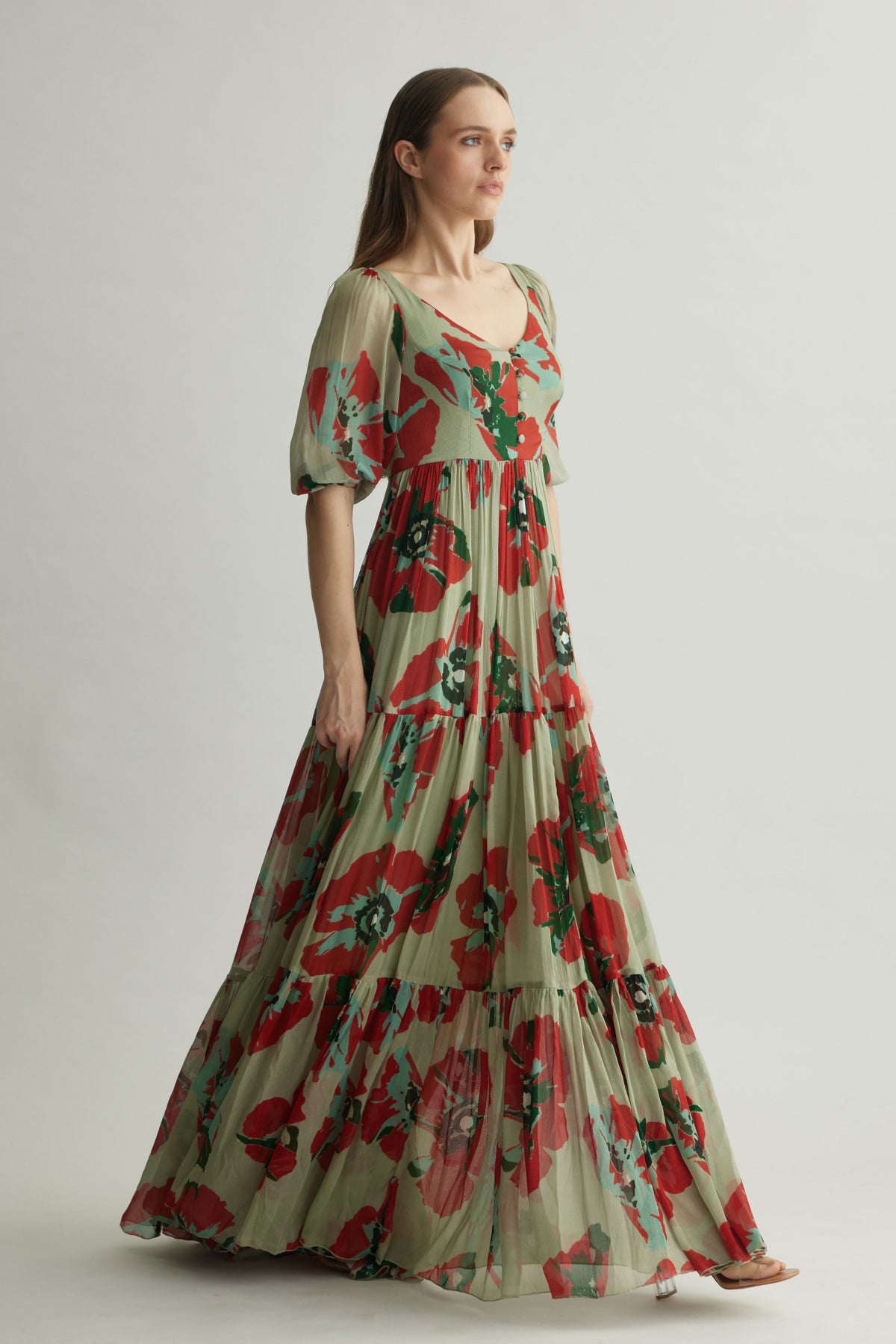 Green Floral Dress