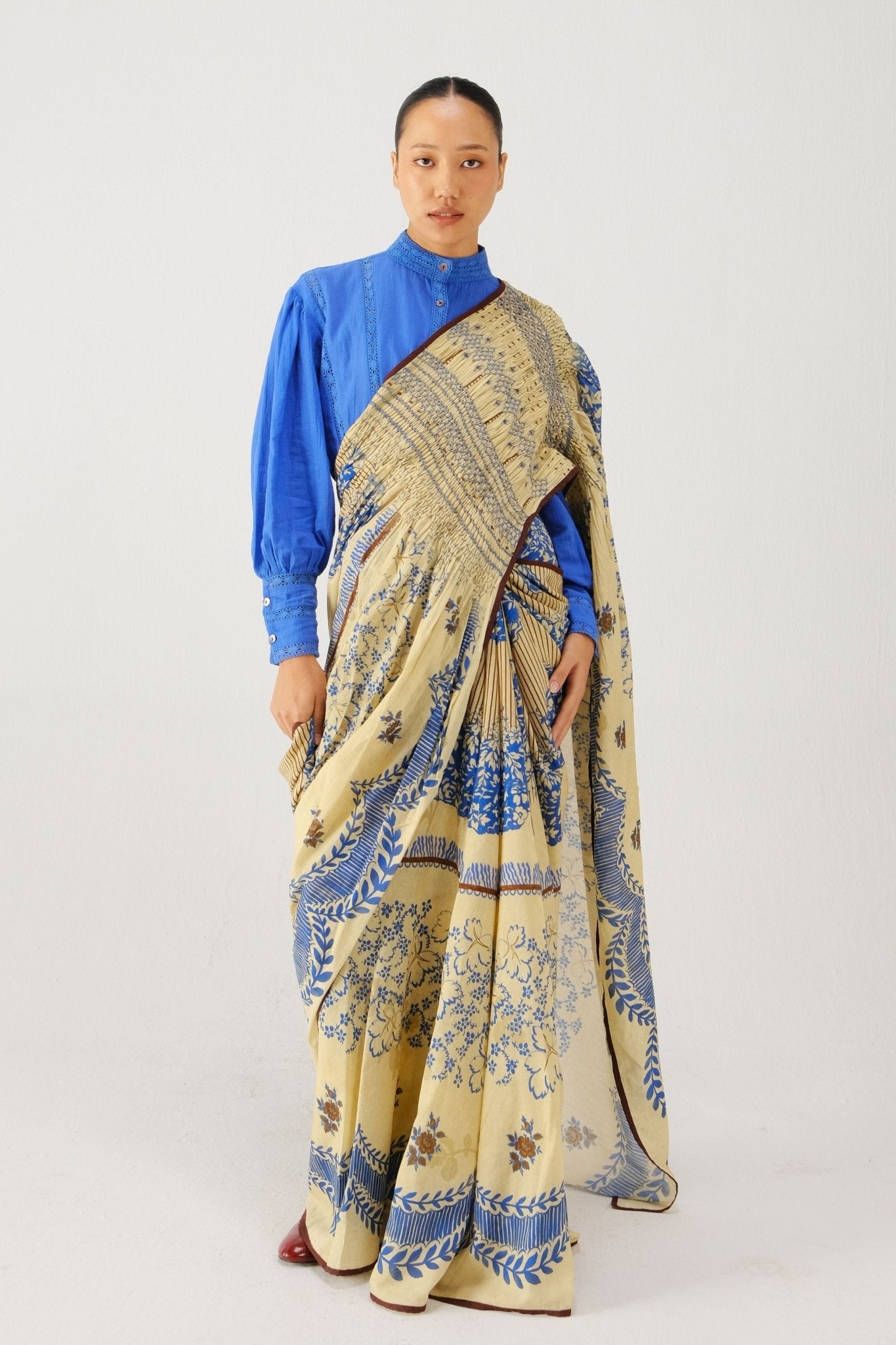Bluebell Smocked Saree - Cord - Elahe