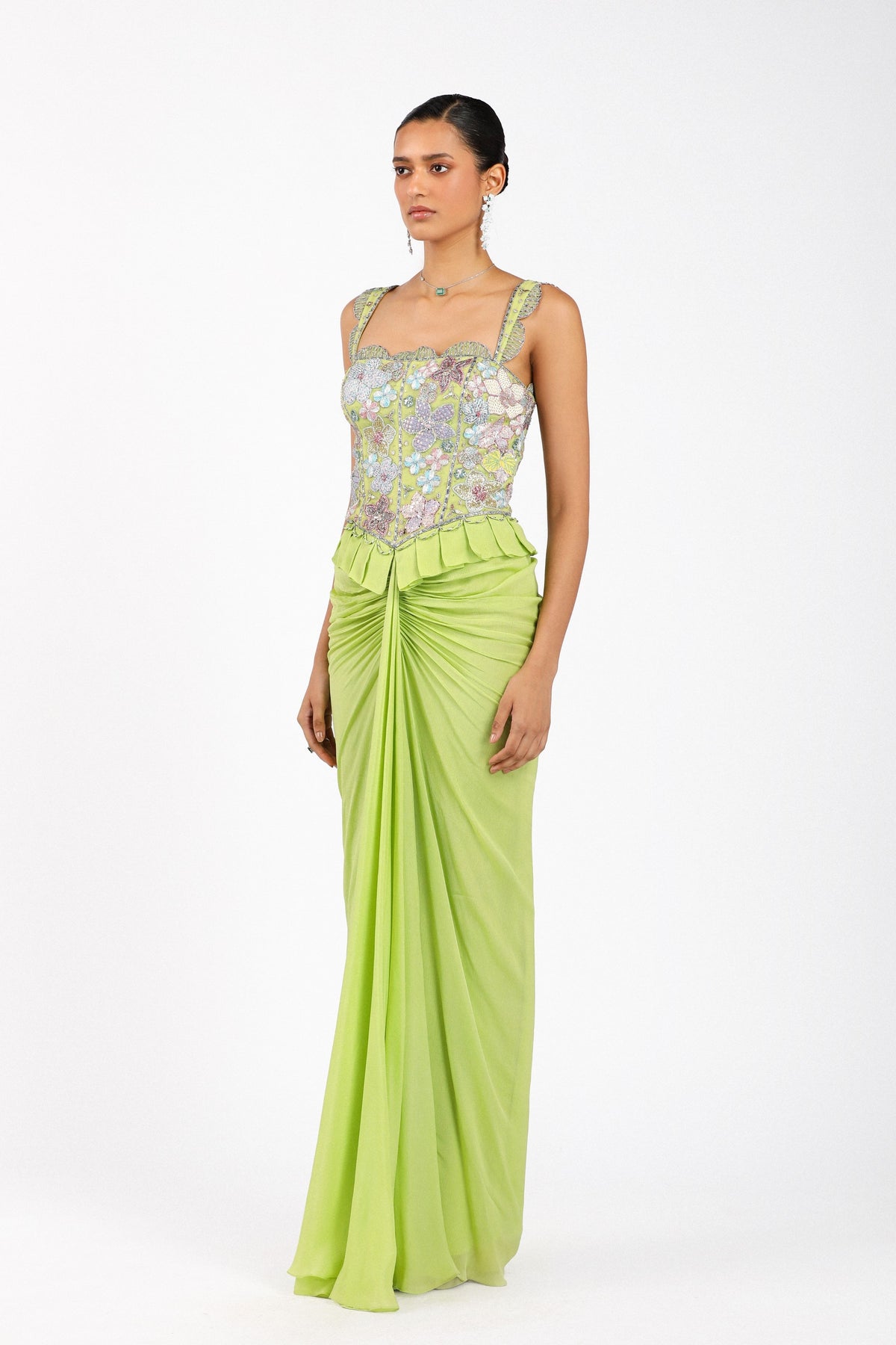 Yszlie Pleated Skirted Gown