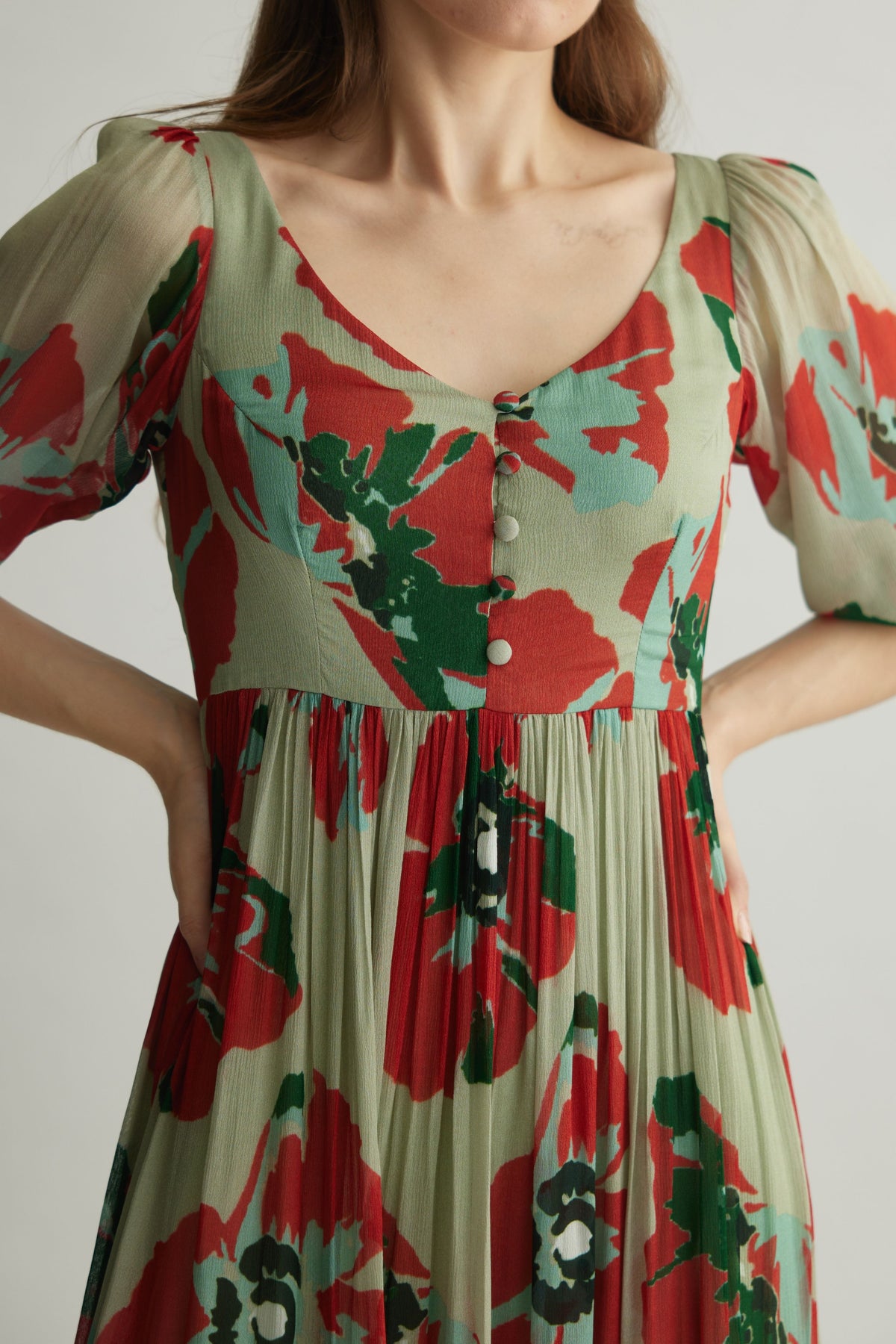 Green Floral Dress