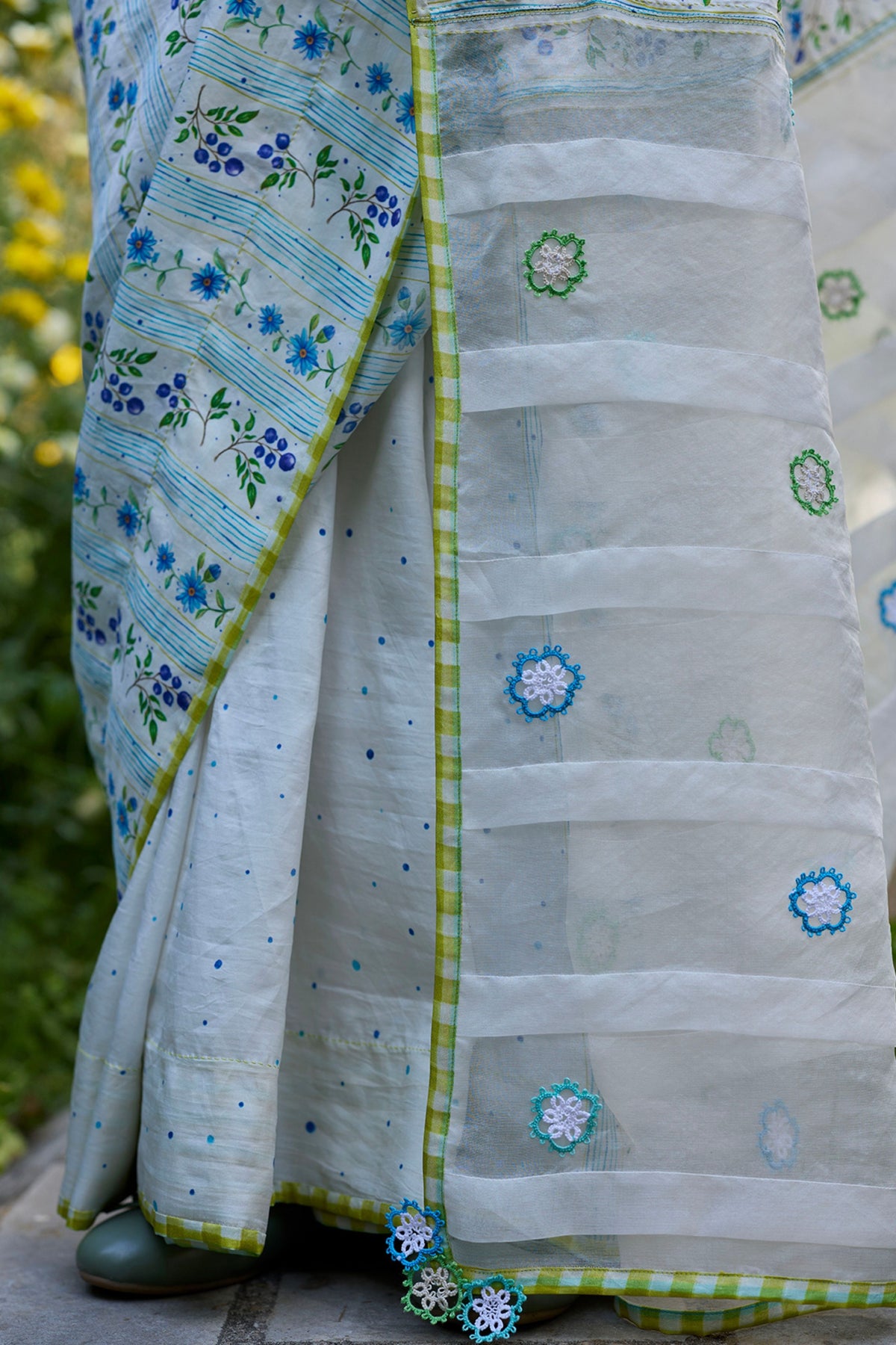 Hidden Orchard Ivory Saree