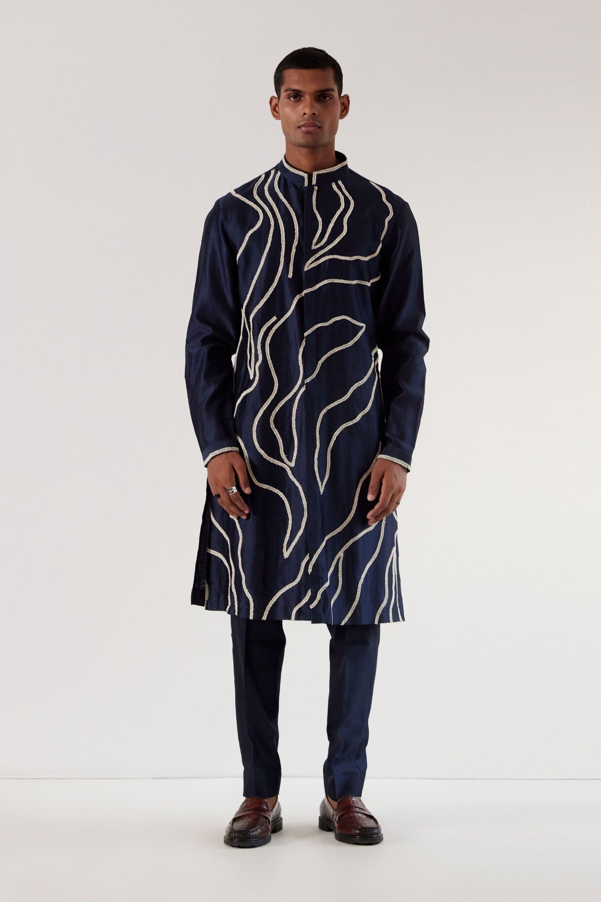 Dna Front Open Kurta Set