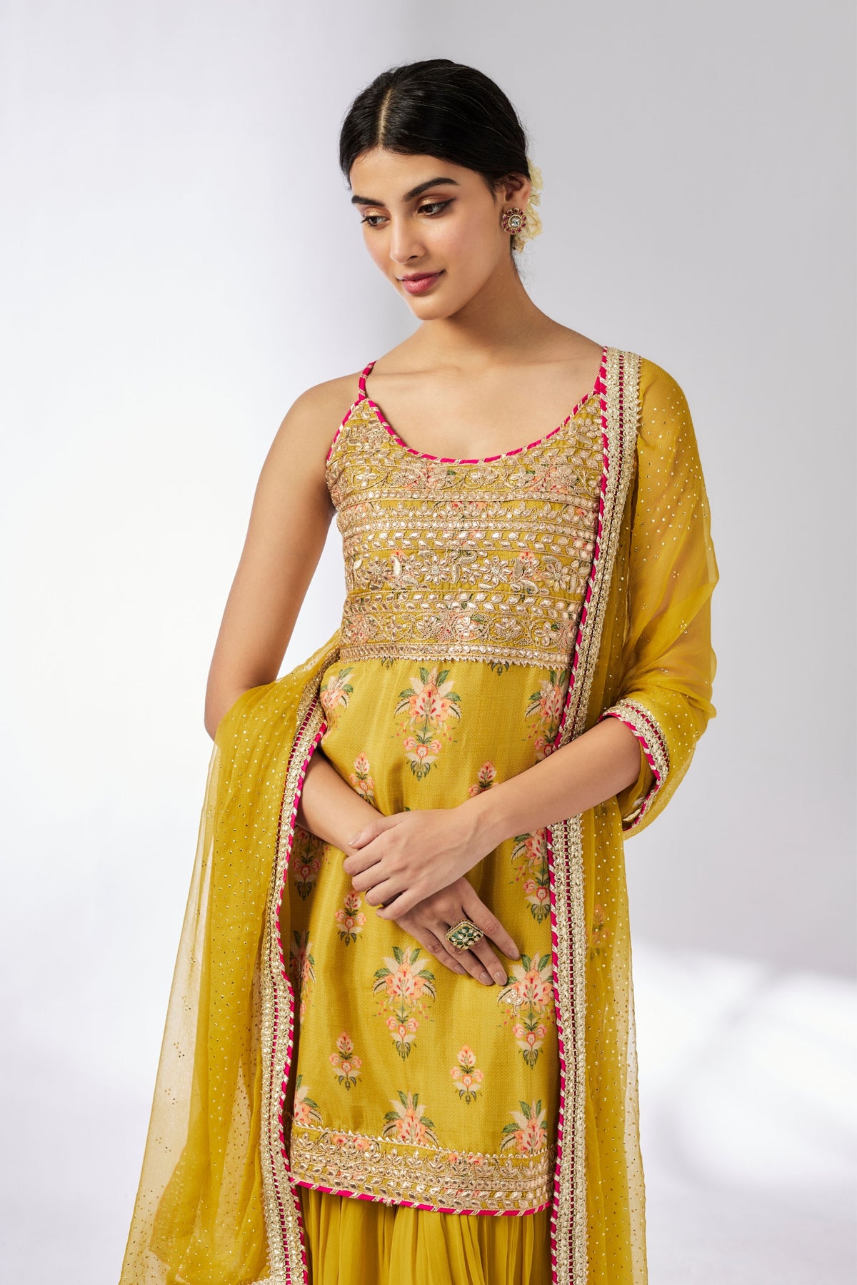Mustard Advika Strappy Sharara Set