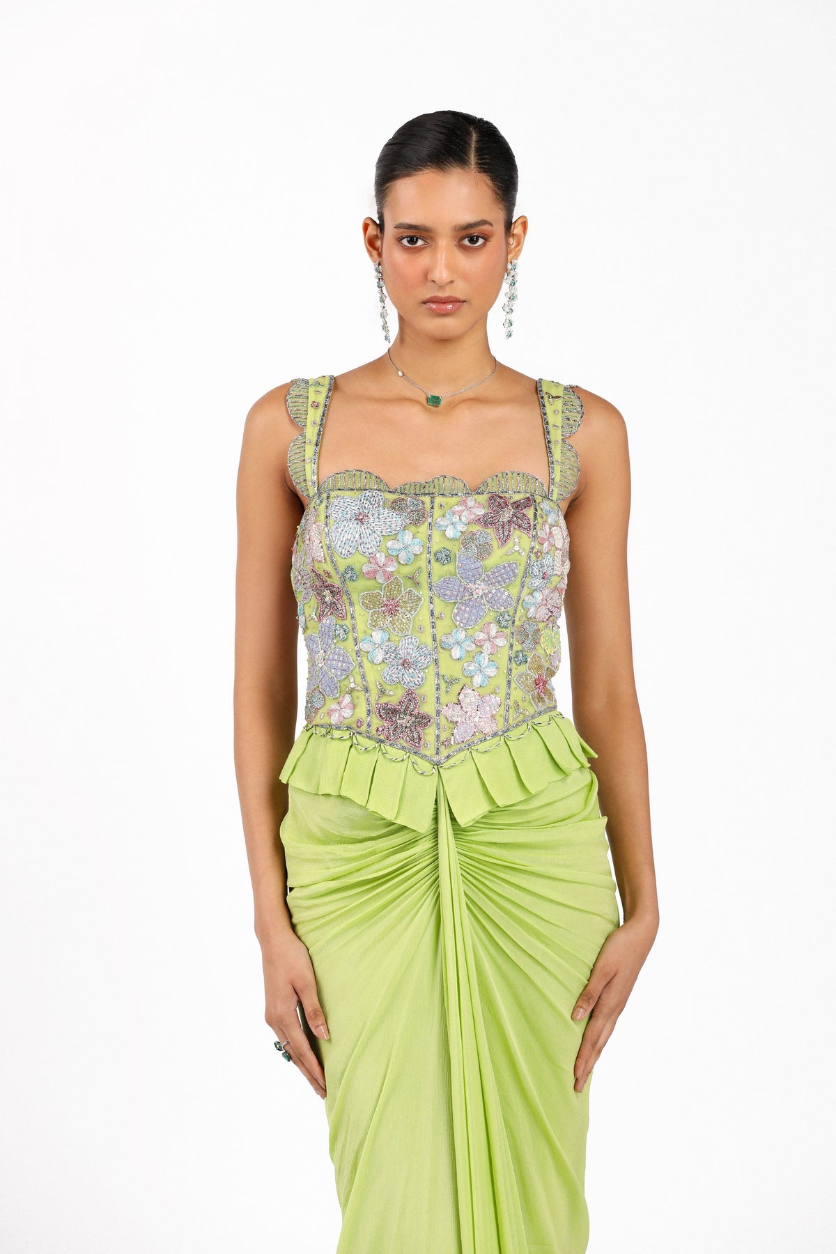 Yszlie Pleated Skirted Gown