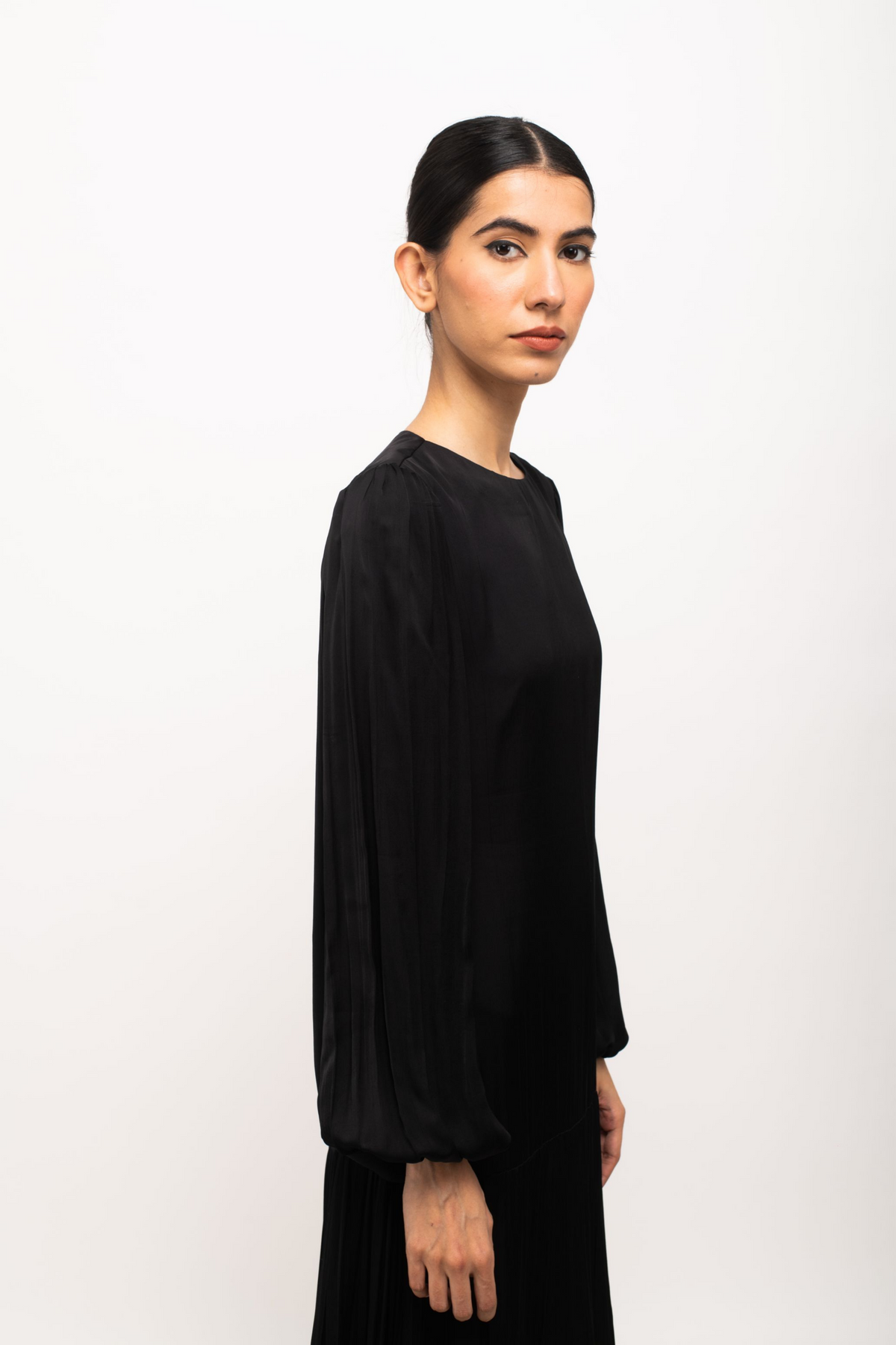 Black and Wine Kaftan Bodycon Dress