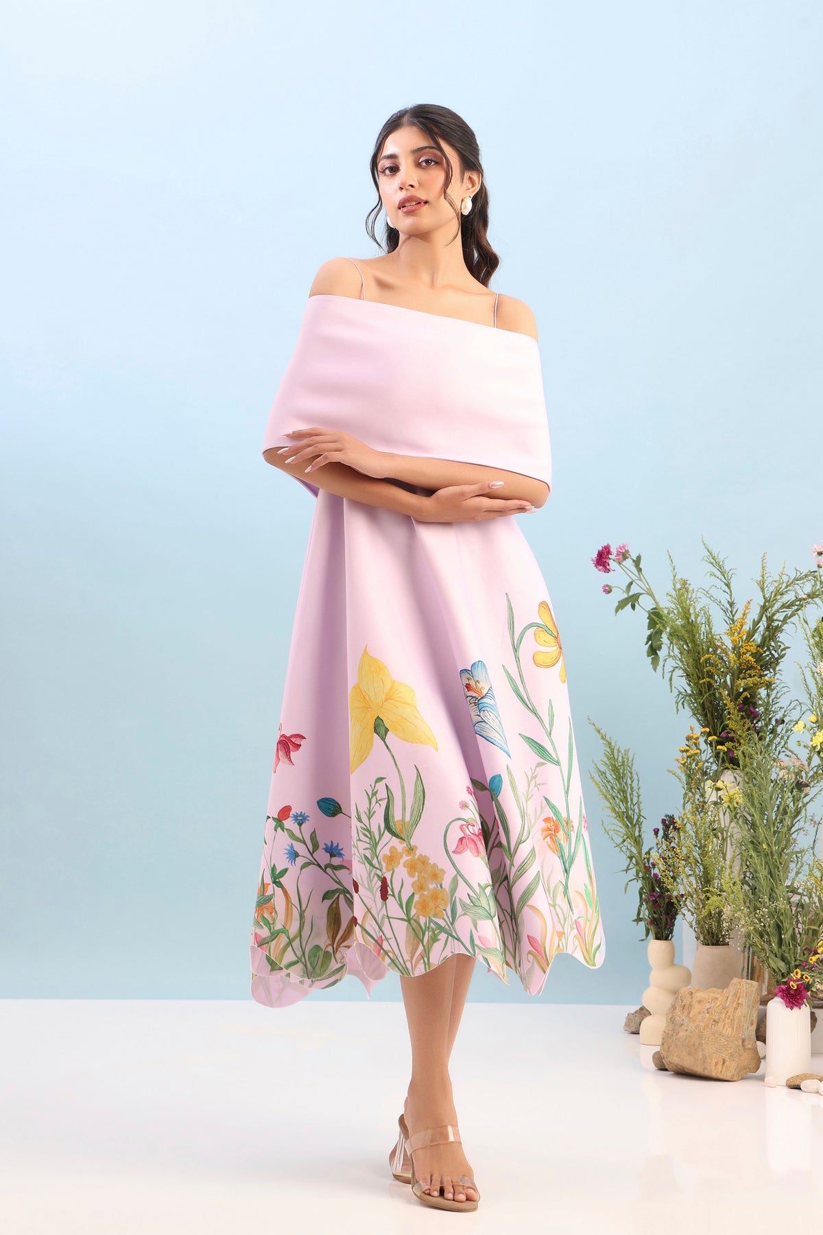 Flared Printed Dress Set